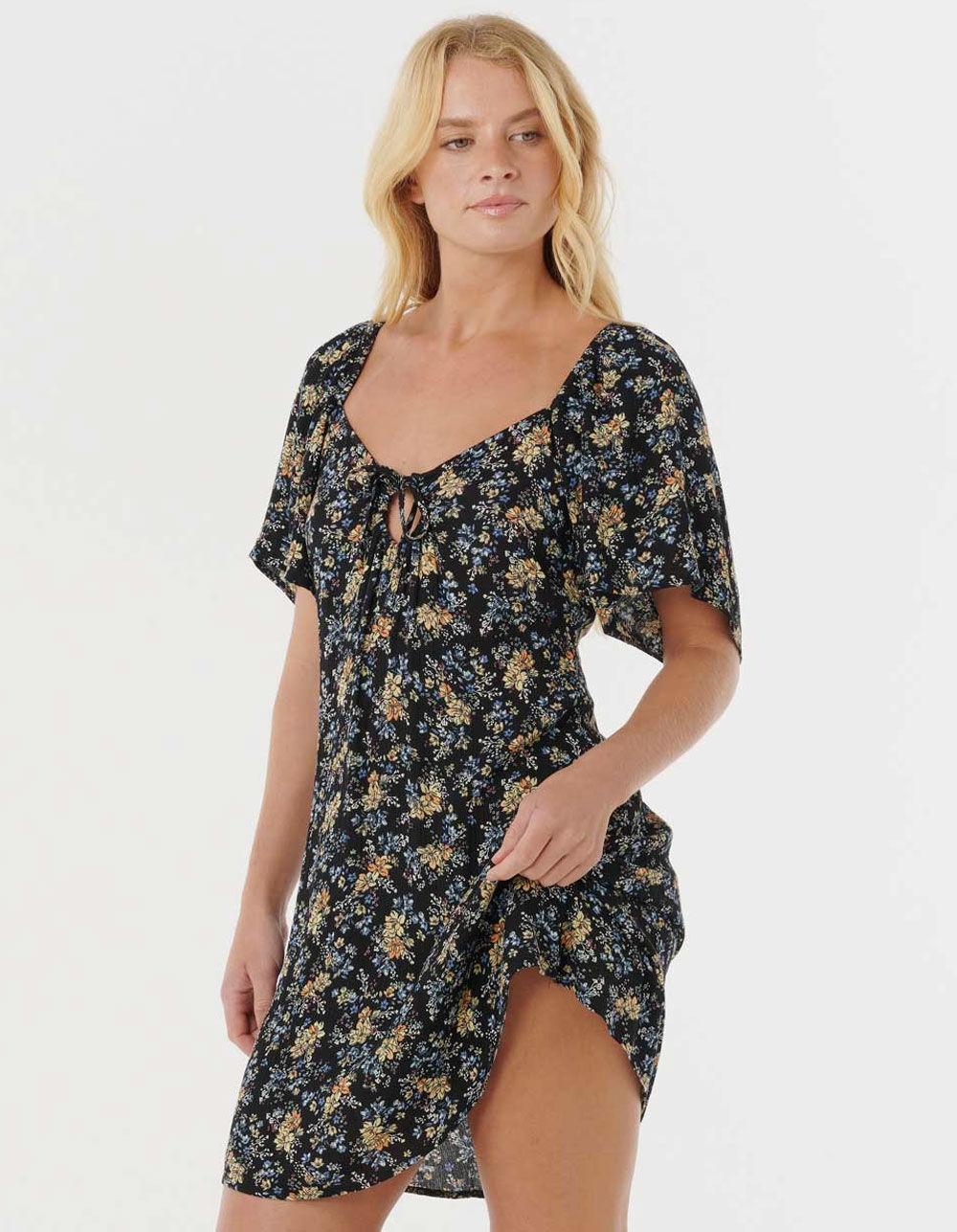 RIP CURL Pacific Rider Ditsy Womens Mini Dress - BLACK COMBO Product Image