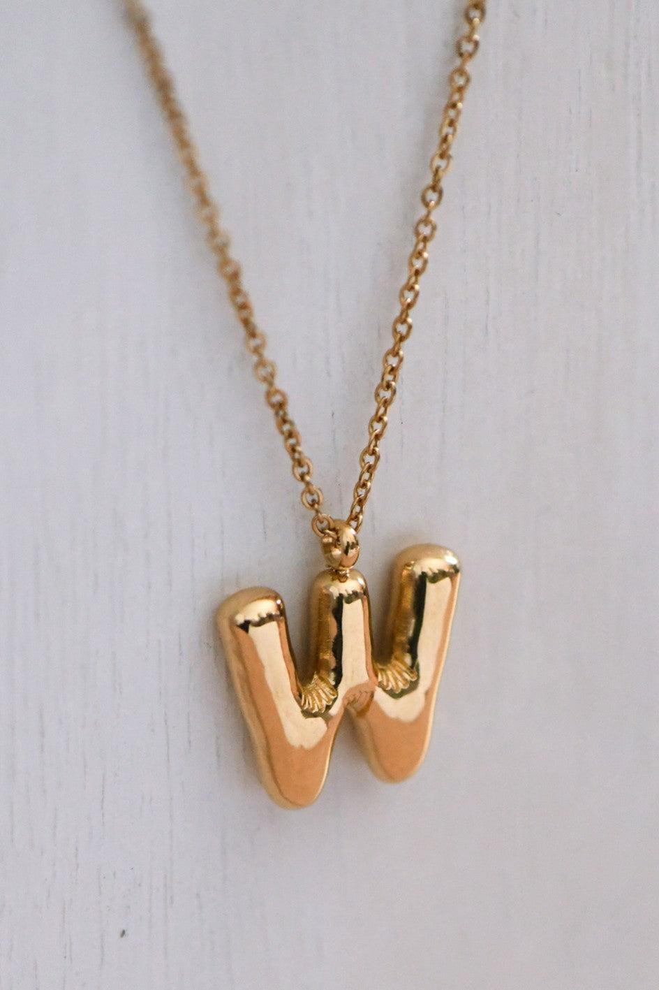 Balloon Initial Gold Necklace Product Image