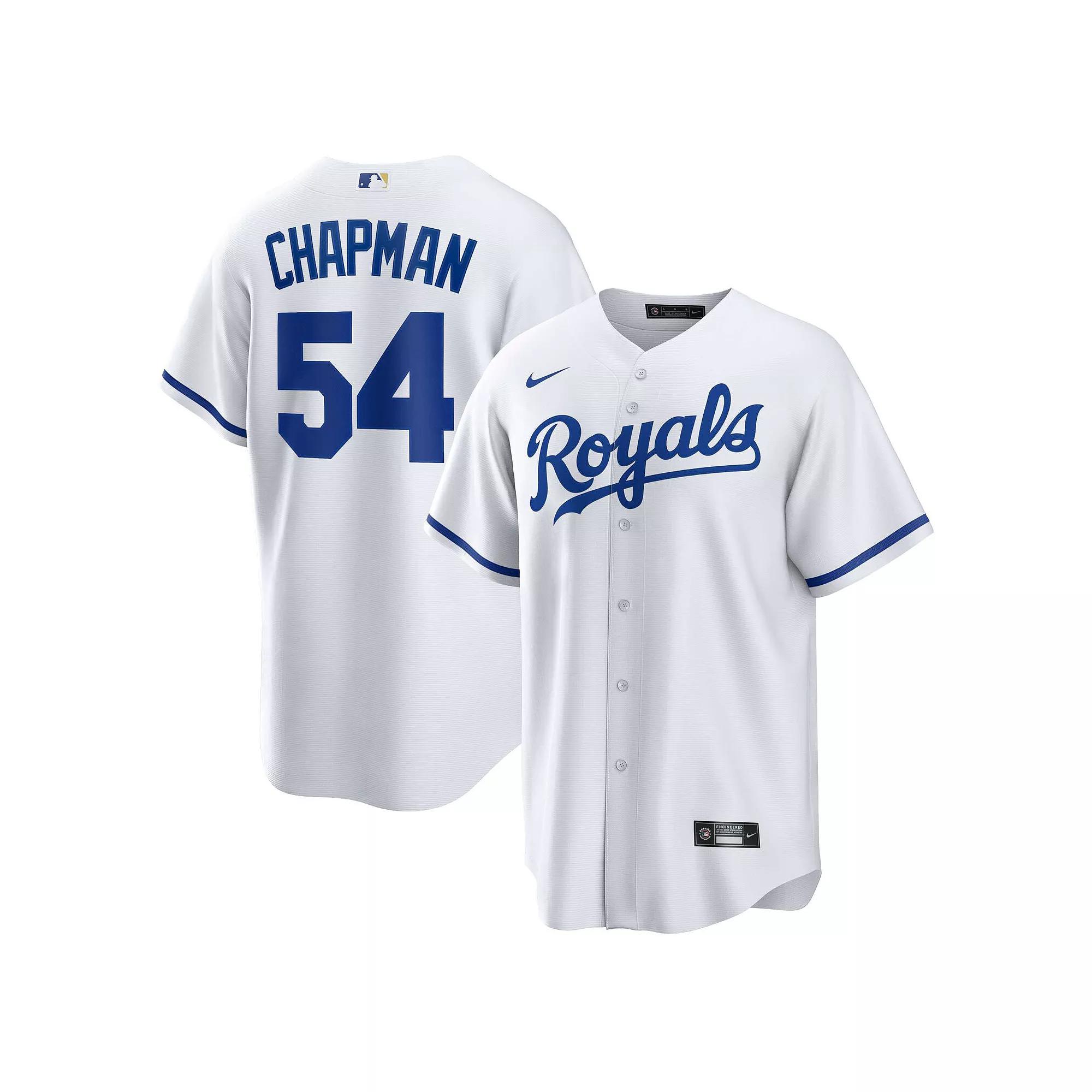 Men's Nike Aroldis Chapman White Kansas City Royals Home Replica Player Jersey,  Product Image