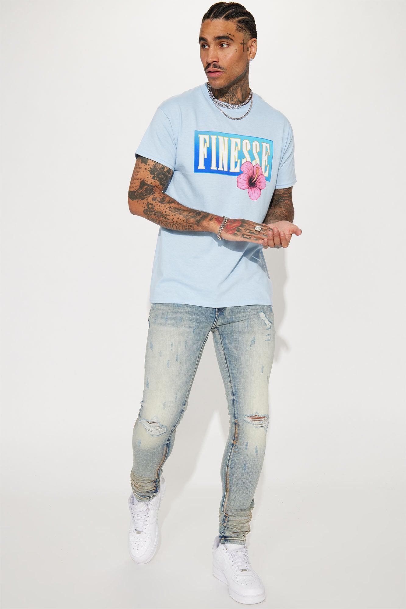 Drop It Ripped Knee Stacked Skinny Jeans - Medium Wash Product Image
