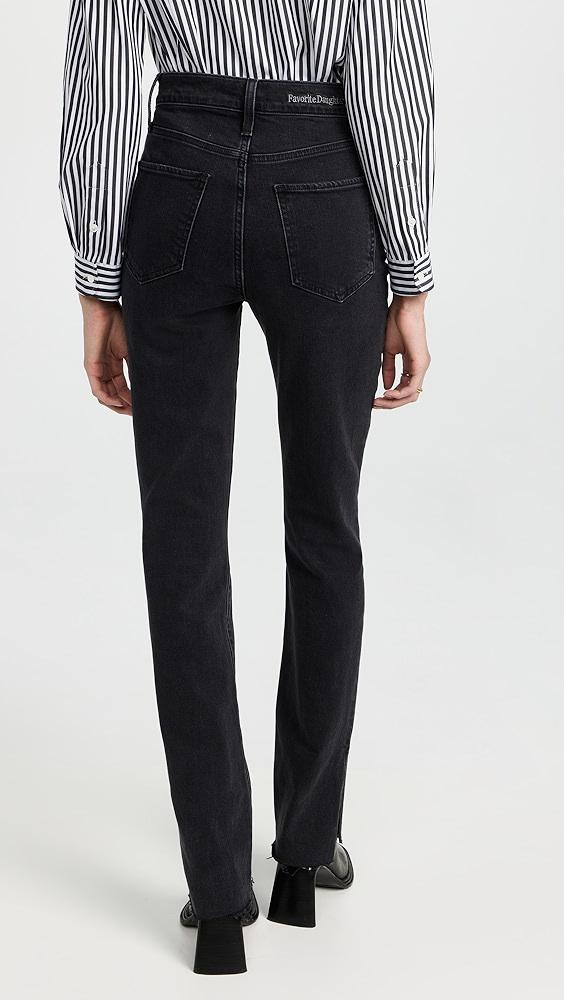 Favorite Daughter Valentina Super High Rise Tower Jeans with Slit Hem | Shopbop Product Image