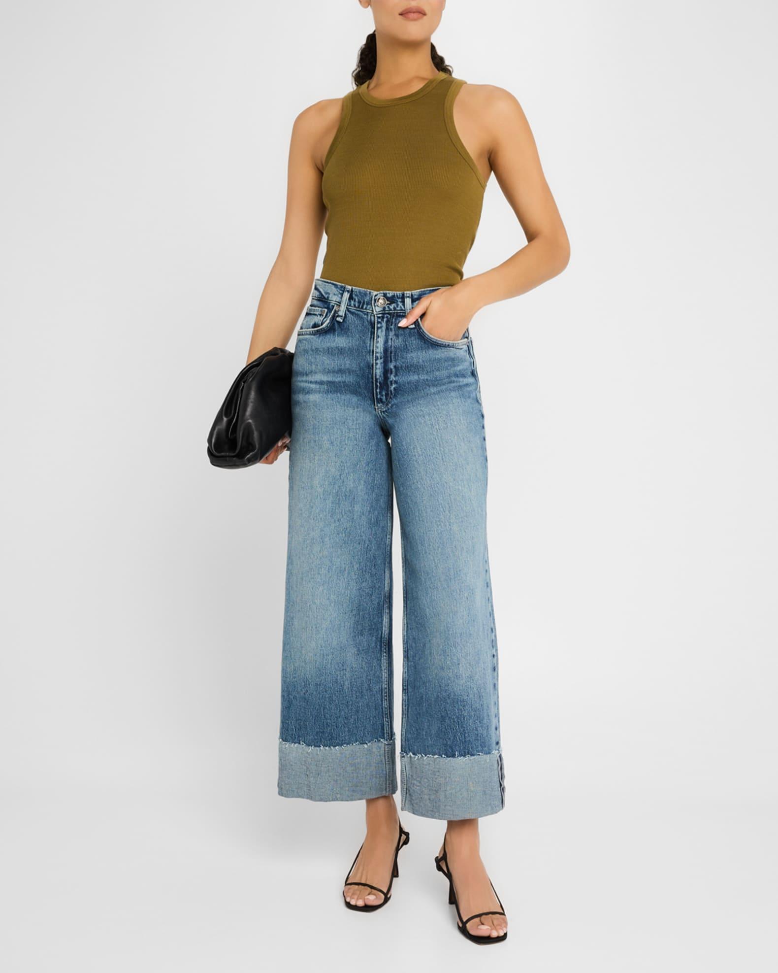 Sofie High-Rise Wide-Leg Ankle Cuff Jeans Product Image