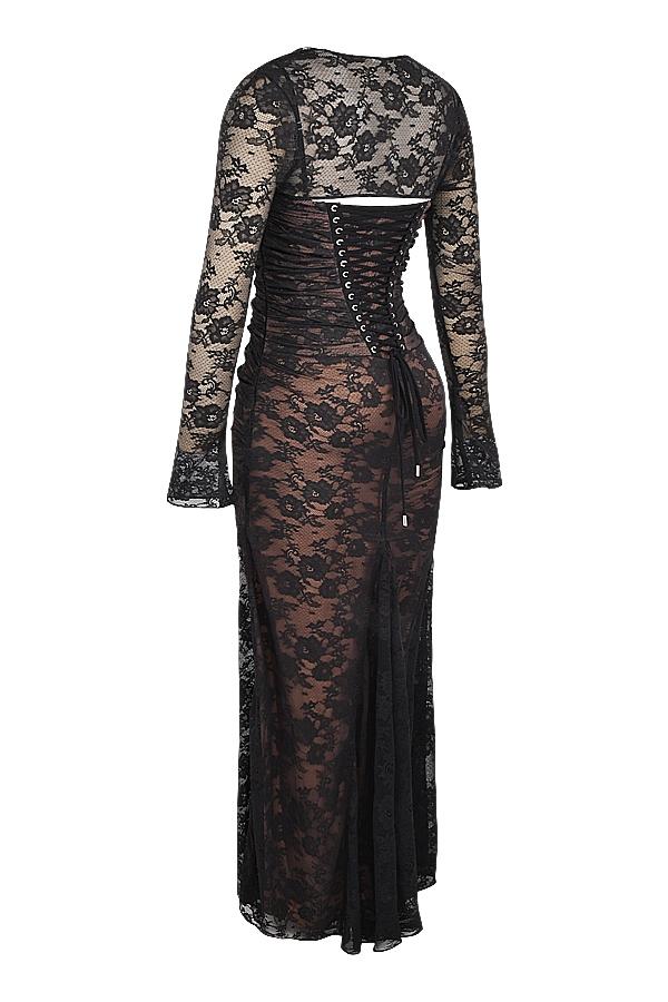 Artemis  black lace maxi dress Product Image