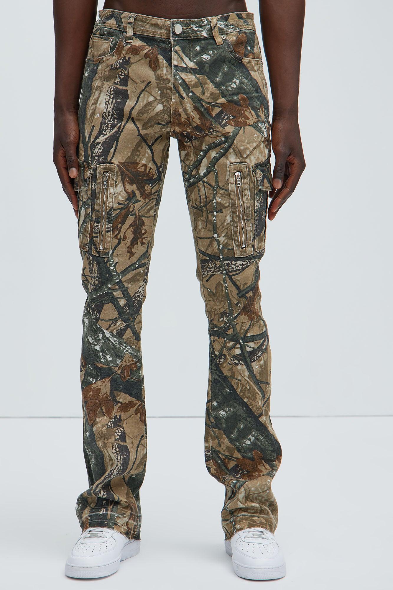 Get Me Started Cargo Slim Flare Pants - Green/combo Product Image