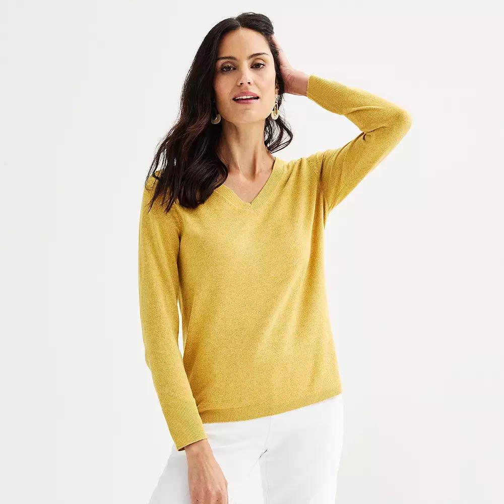 Women's Croft & Barrow® The Extra Soft V-Neck Sweater,  Product Image