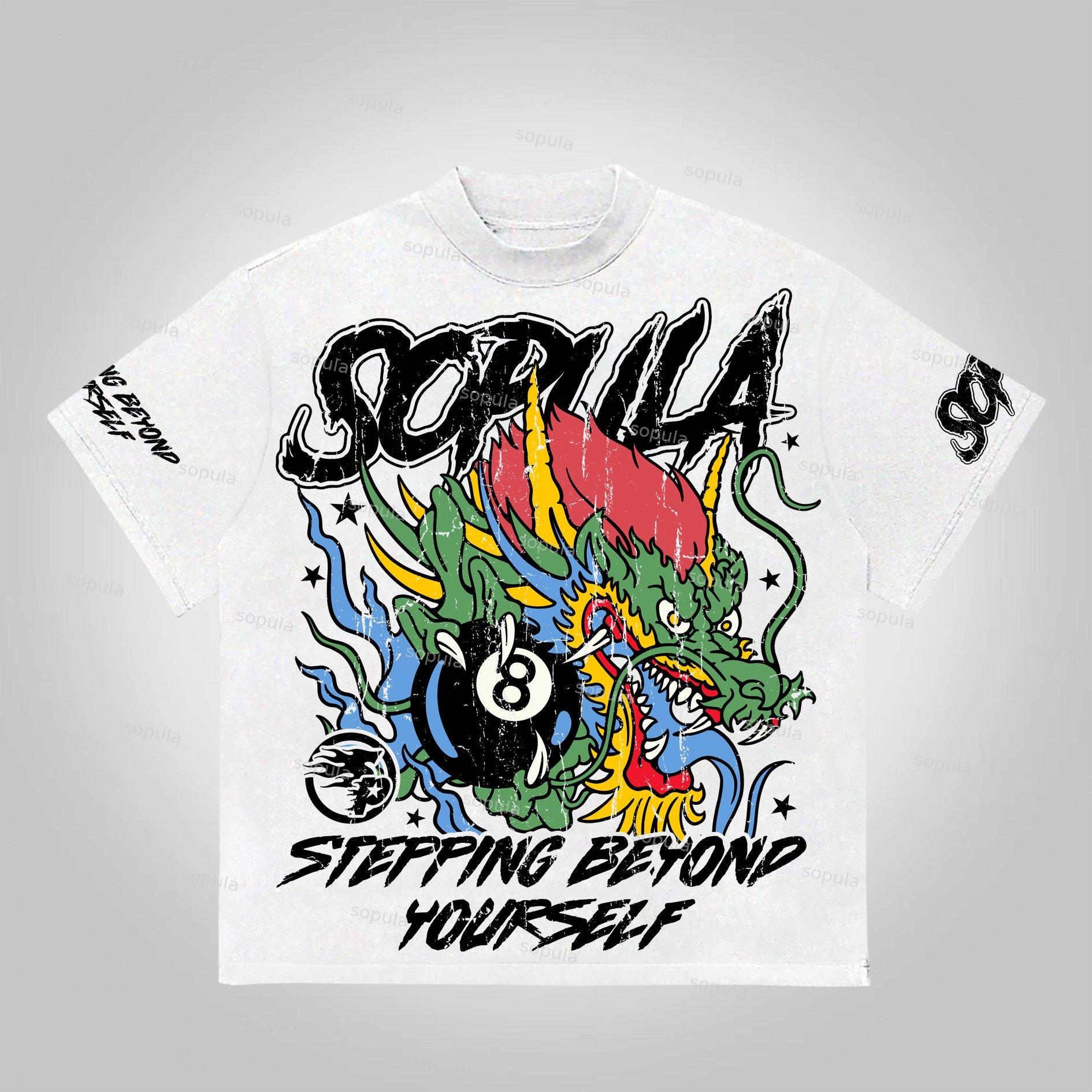 Sopula Dragon Ball 8 Retro Graphic 100% Cotton T-Shirt Product Image