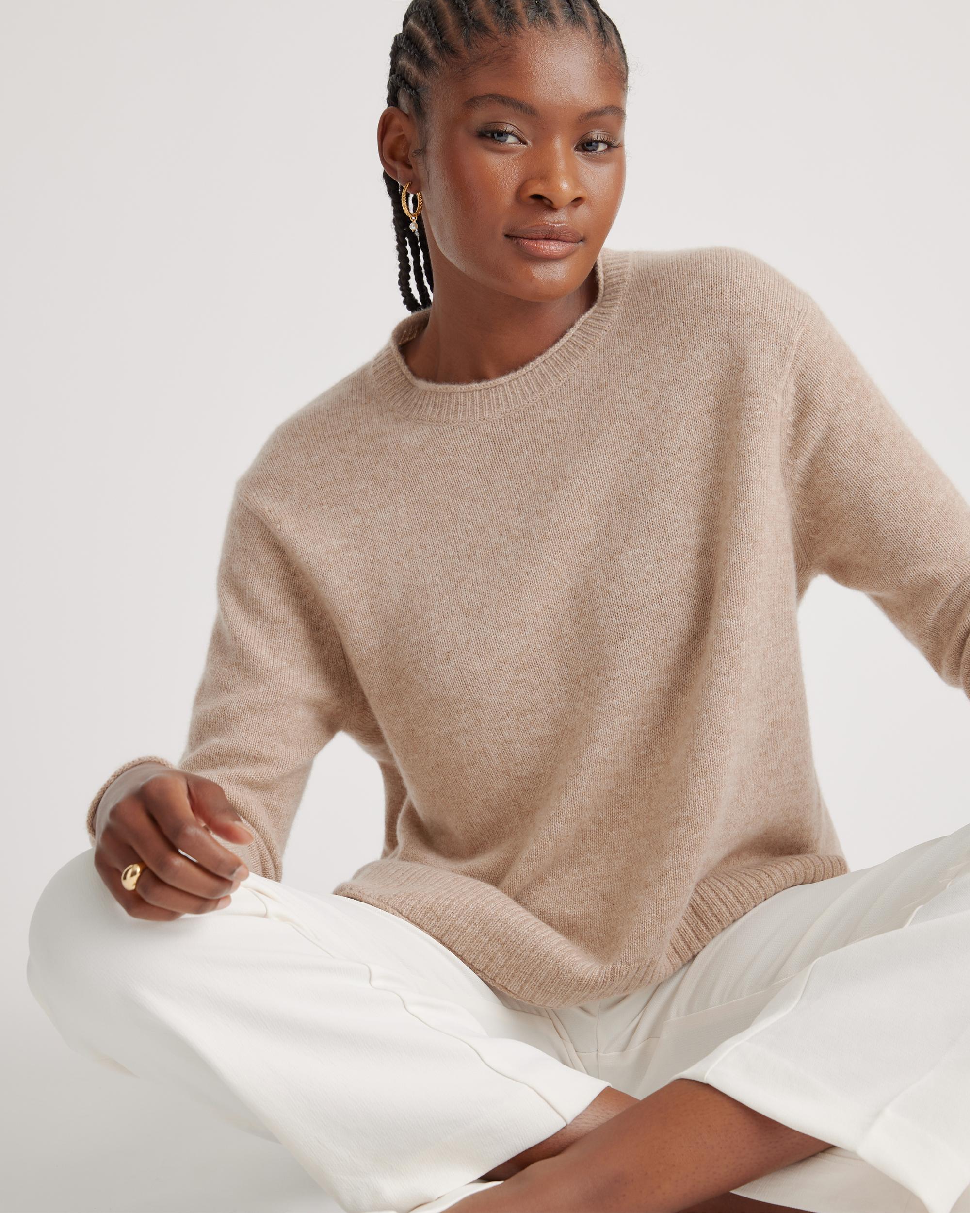 Quince | Women's Mongolian Cashmere Boxy Crewneck Sweater Product Image