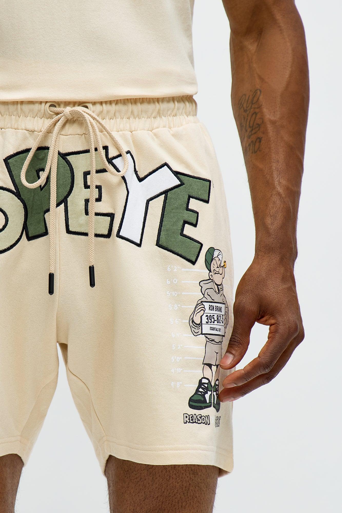 Popeye Wanted Sweatshorts - Tan Male Product Image