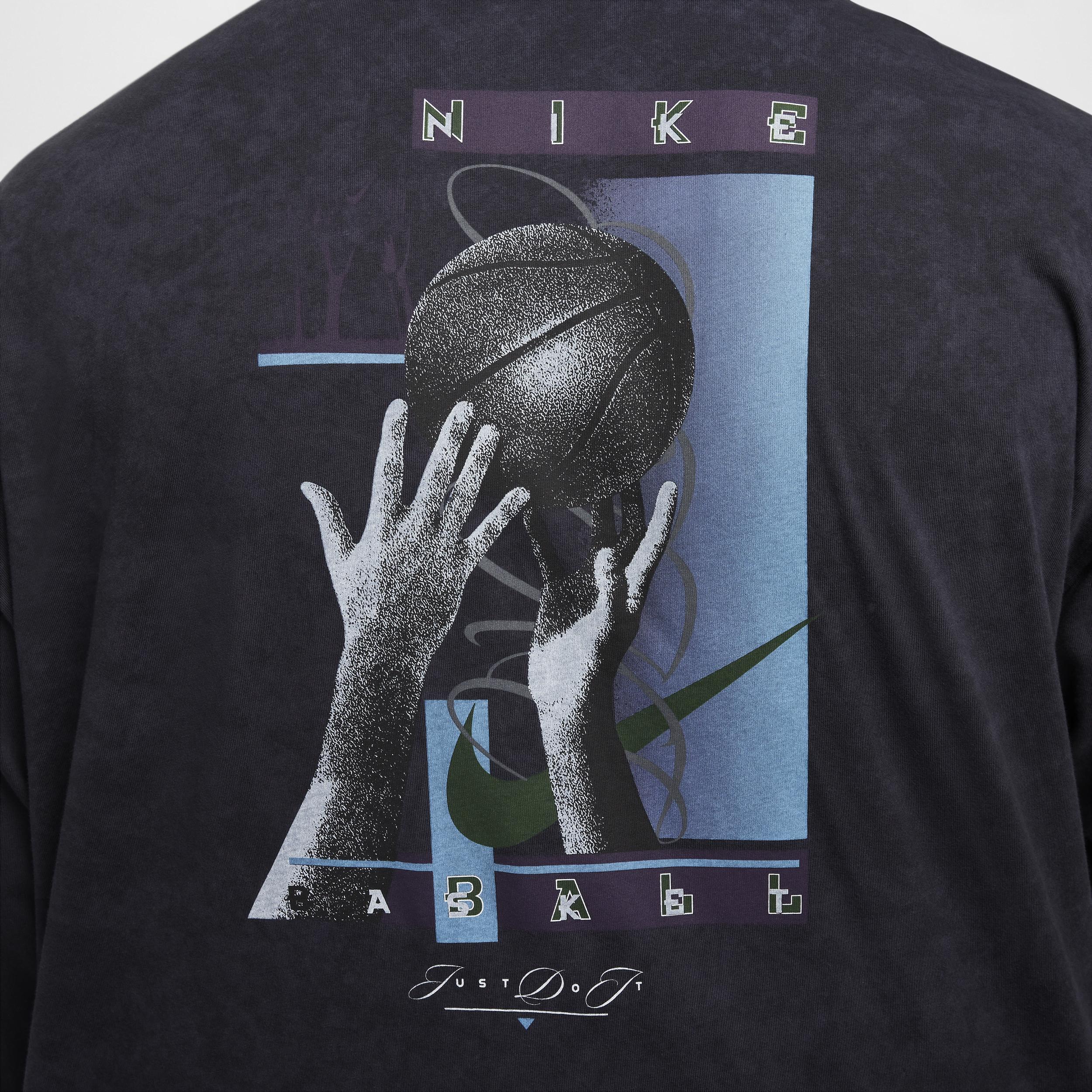 Nike Mens Max90 Long-Sleeve Basketball T-Shirt | HF6195-010 Product Image