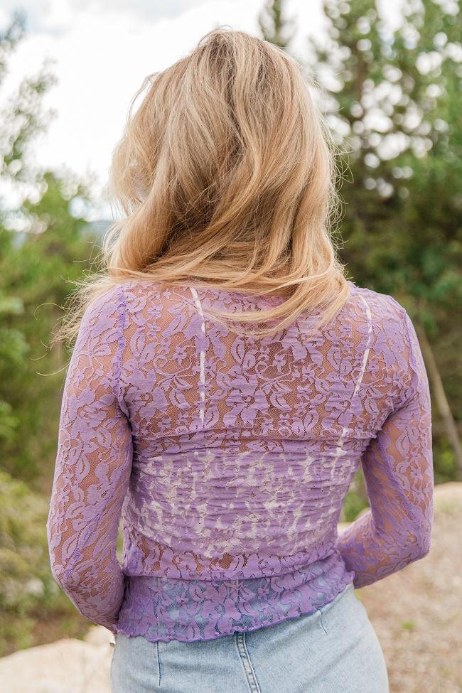Speak Your Truth Lilac Lace Layering Blouse FINAL SALE Product Image
