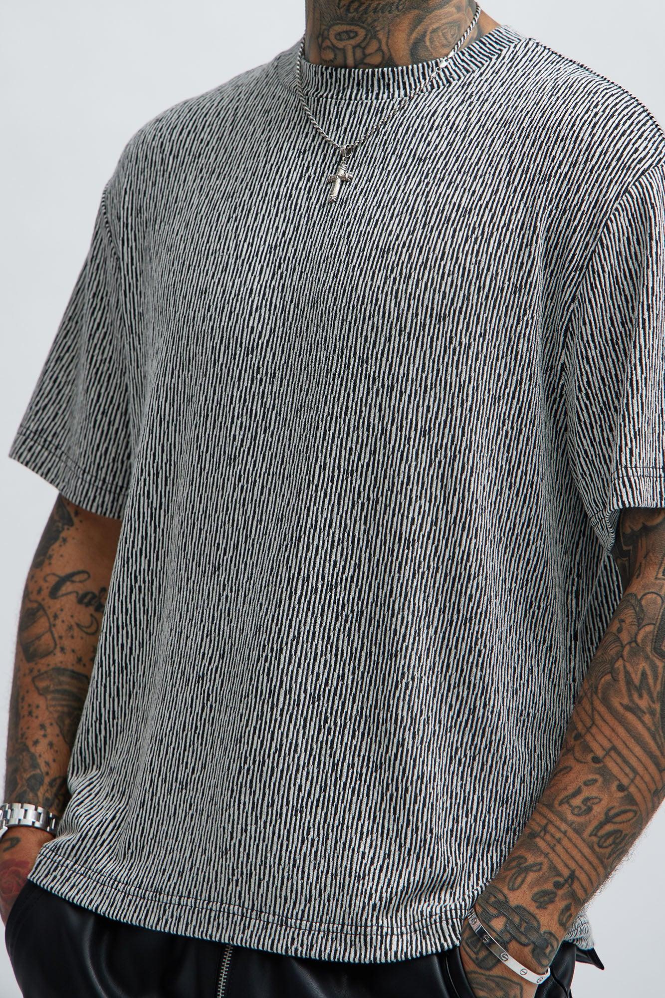 Leon Relaxed Textured Tee - Black/combo Product Image