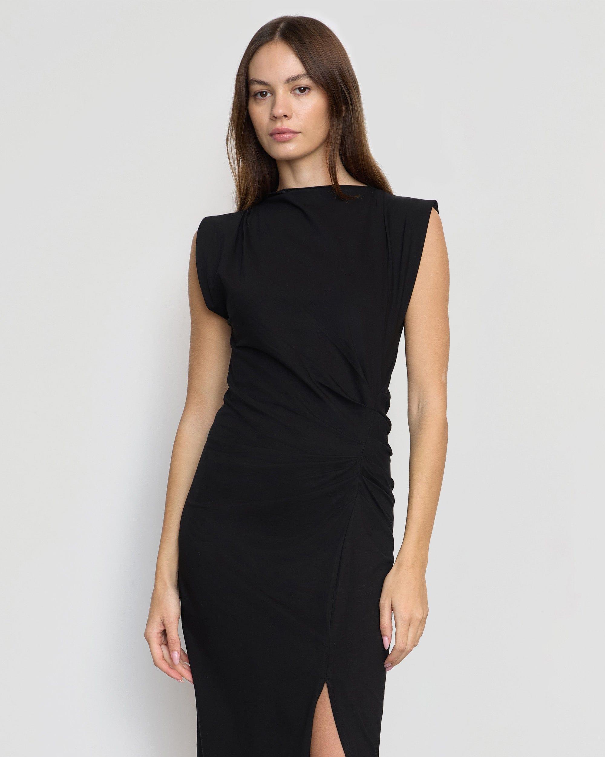 Khelan Sculpted Ruched-Waist Dress Product Image