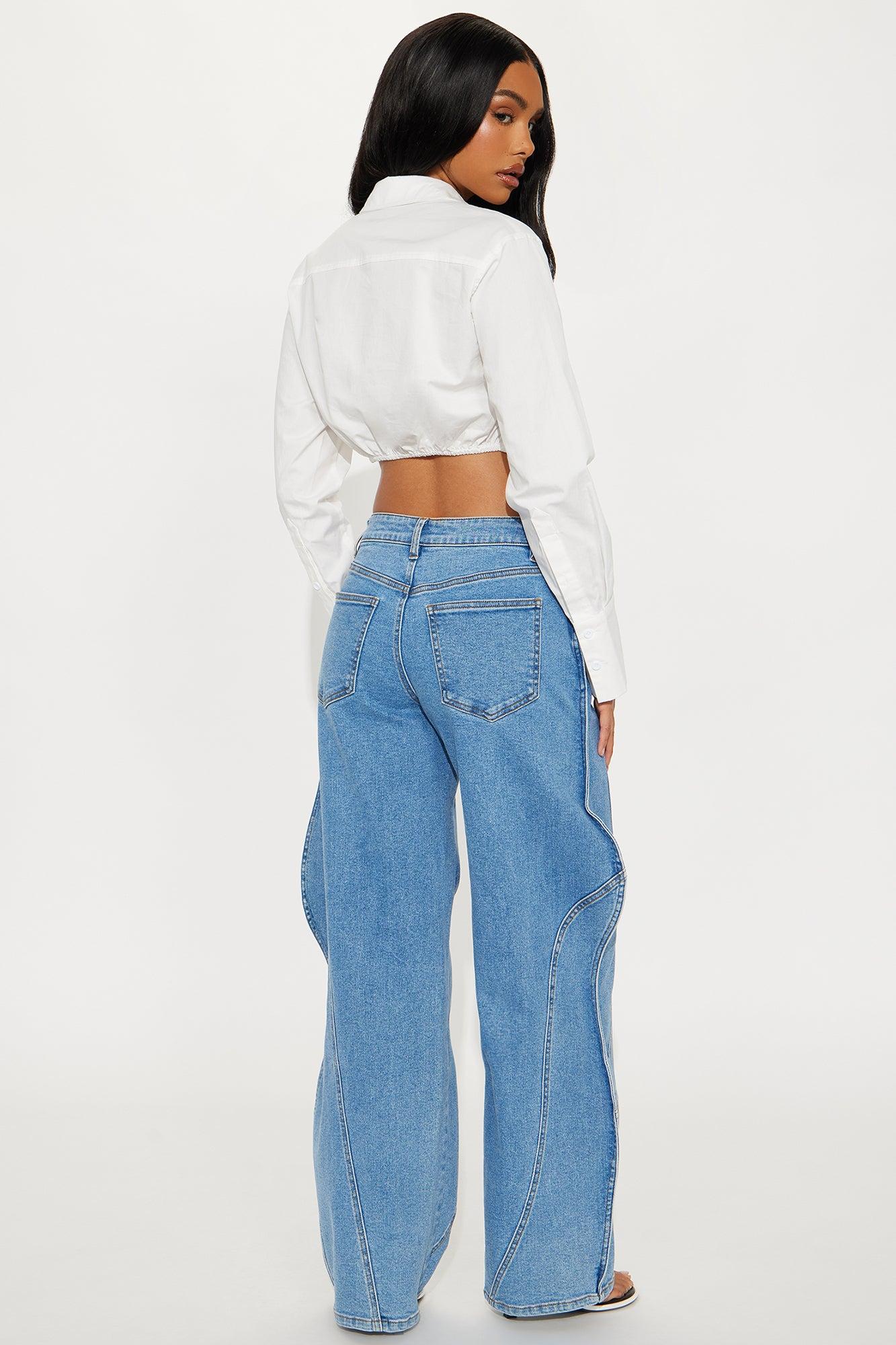 Wavelength Wide Leg Jeans - Medium Wash Product Image
