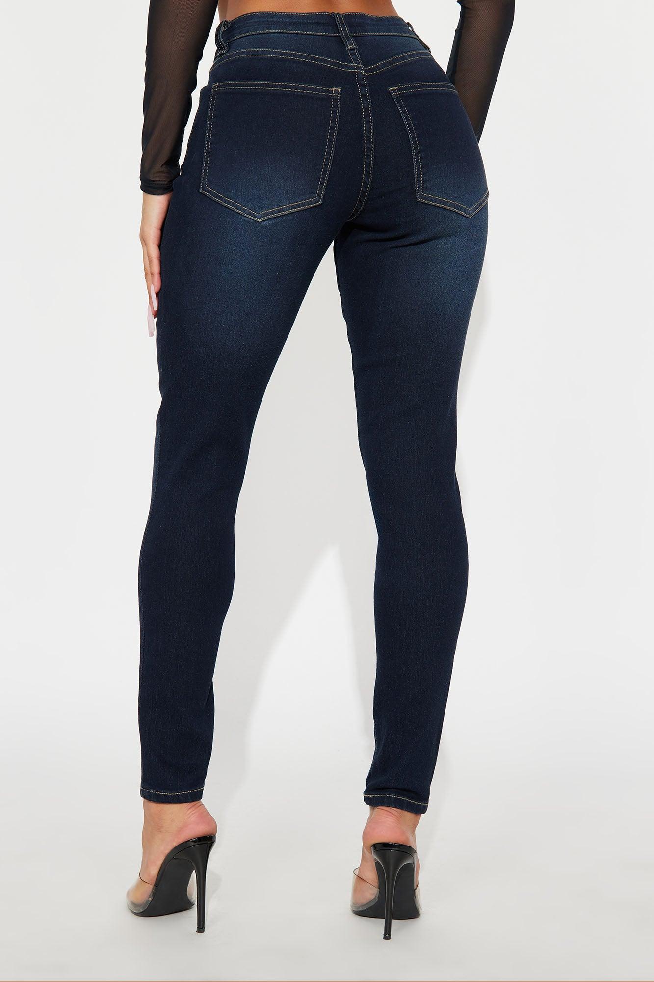 Perfect Form Mid Rise Skinny Jeans - Dark Denim Female Product Image