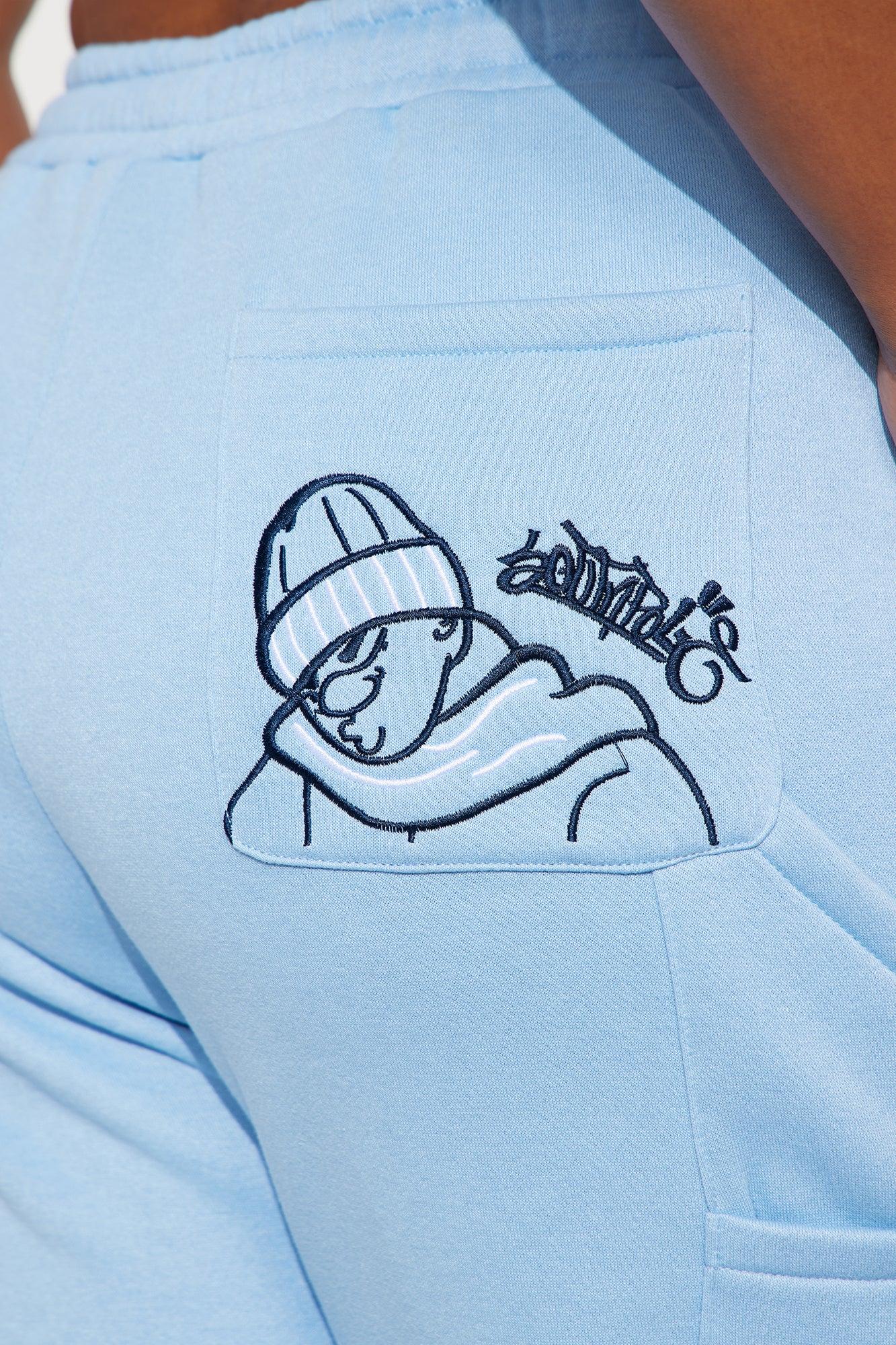 Southpole Graffiti Wide Leg Pant - Blue Female Product Image