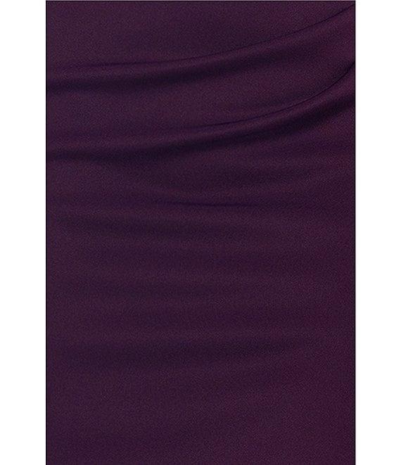 Xscape Petite Size Asymmetrical Neck Short Sleeve Sheath Gown Product Image