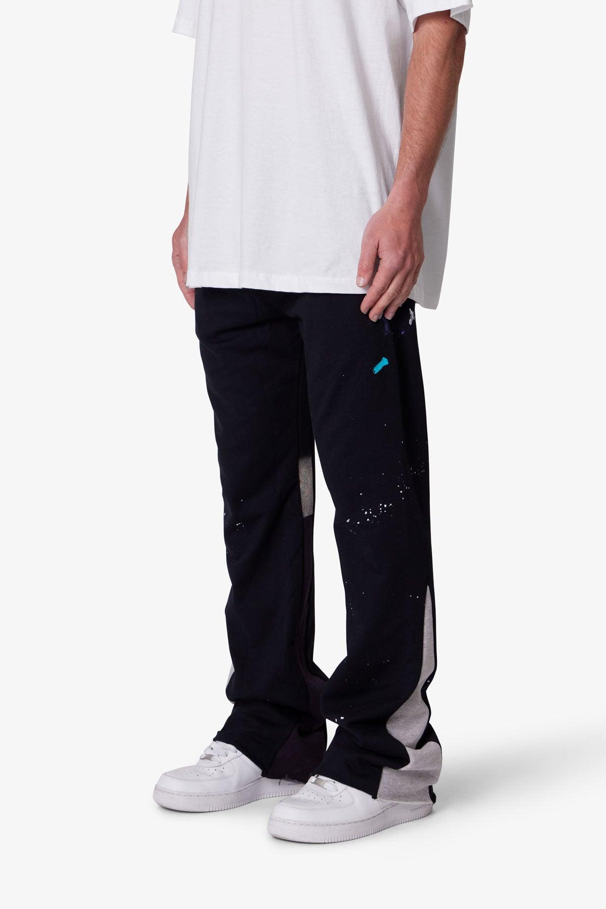 Contrast Bootcut Sweatpants - Black Male Product Image