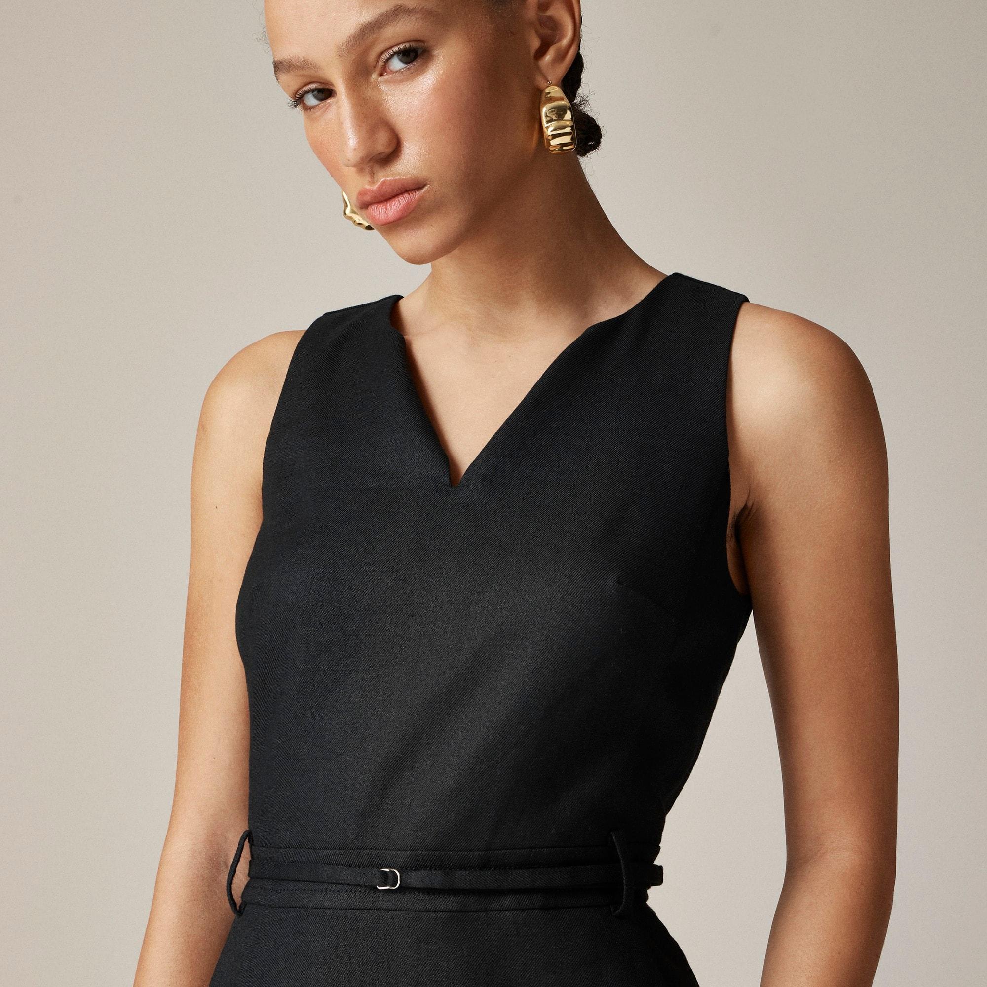 Executive dress in stretch linen blend Product Image