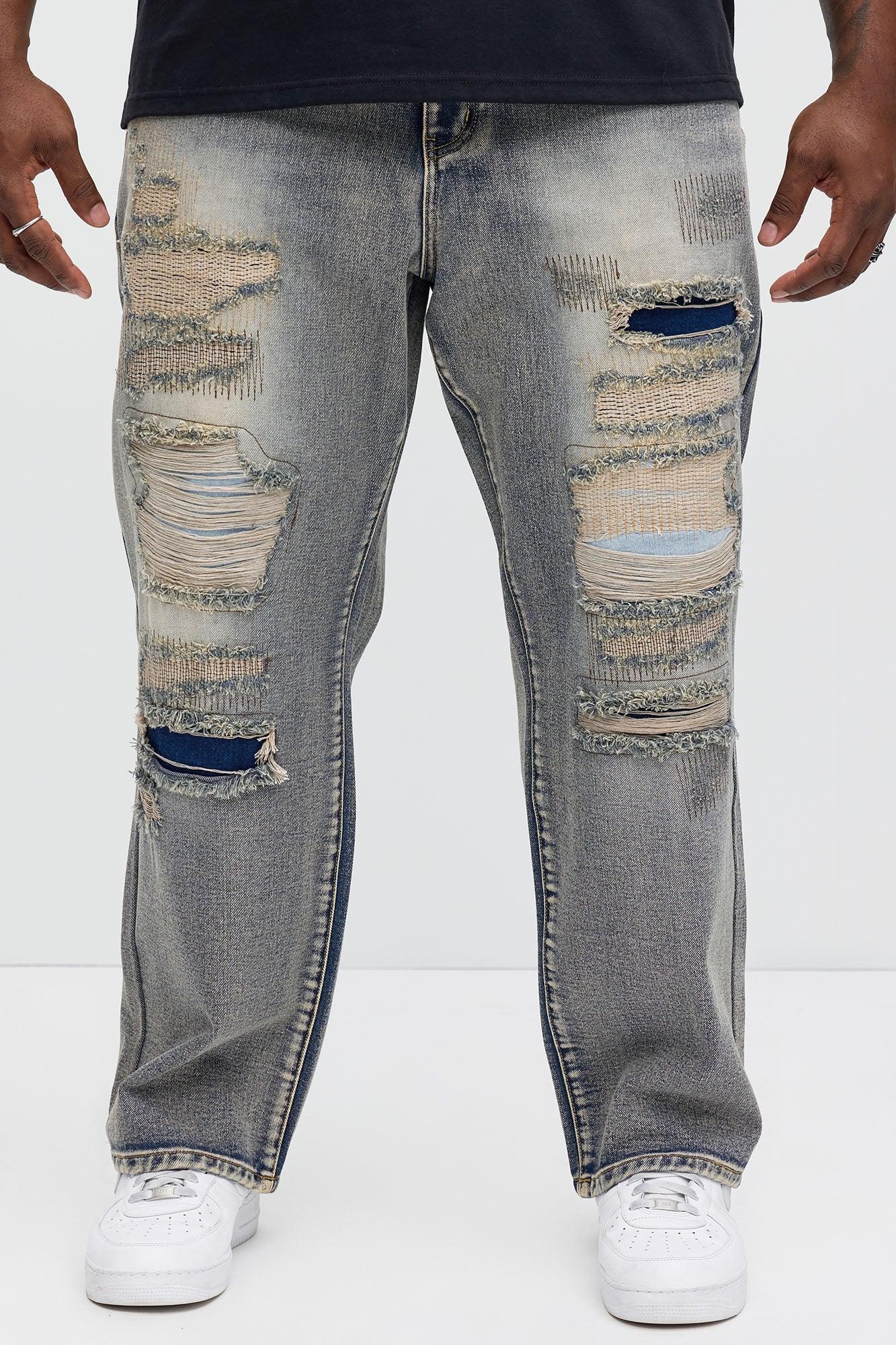 Come Adjust Stitched Straight Jeans - Vintage Blue Wash Product Image