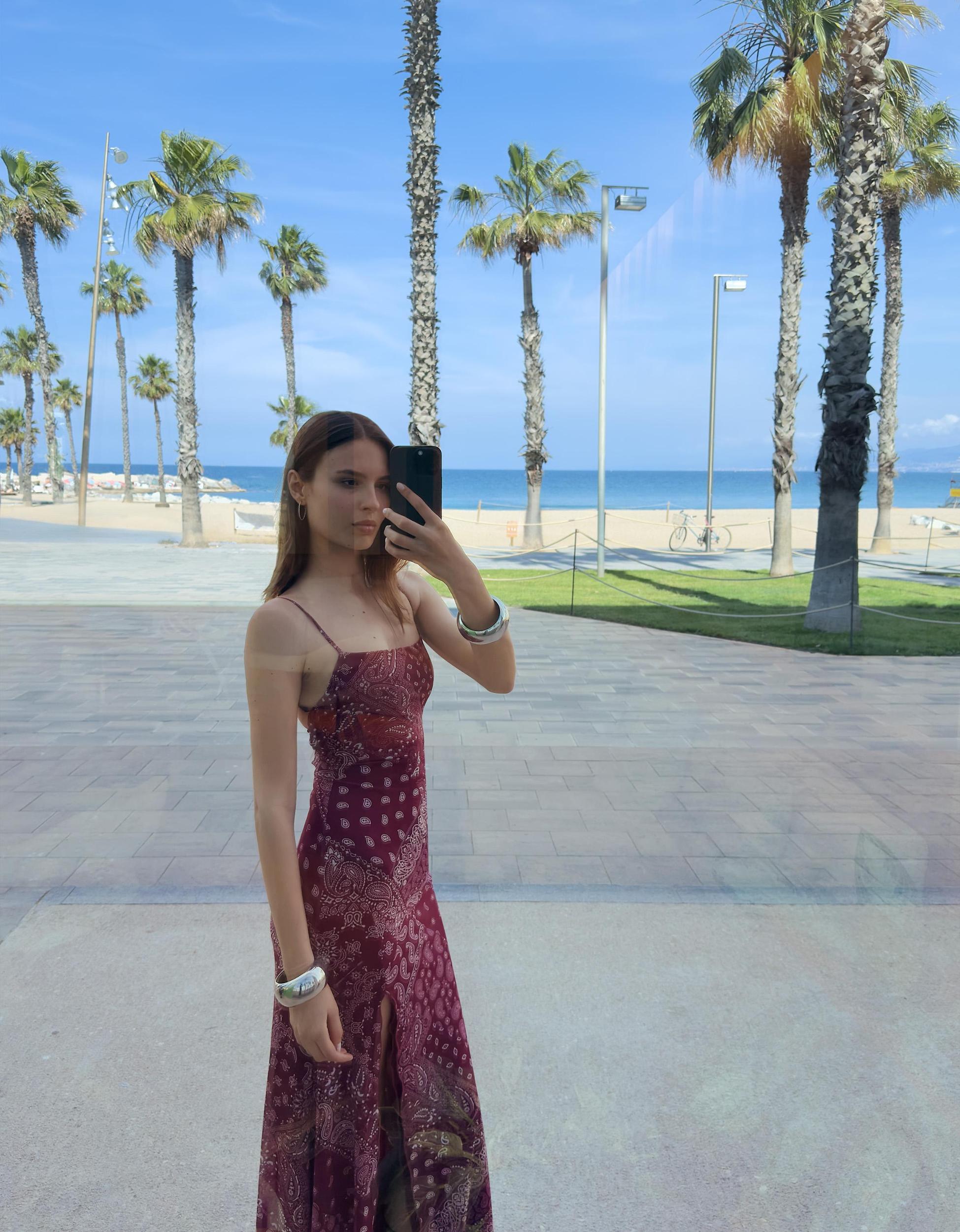 Tulle midi dress with print Product Image