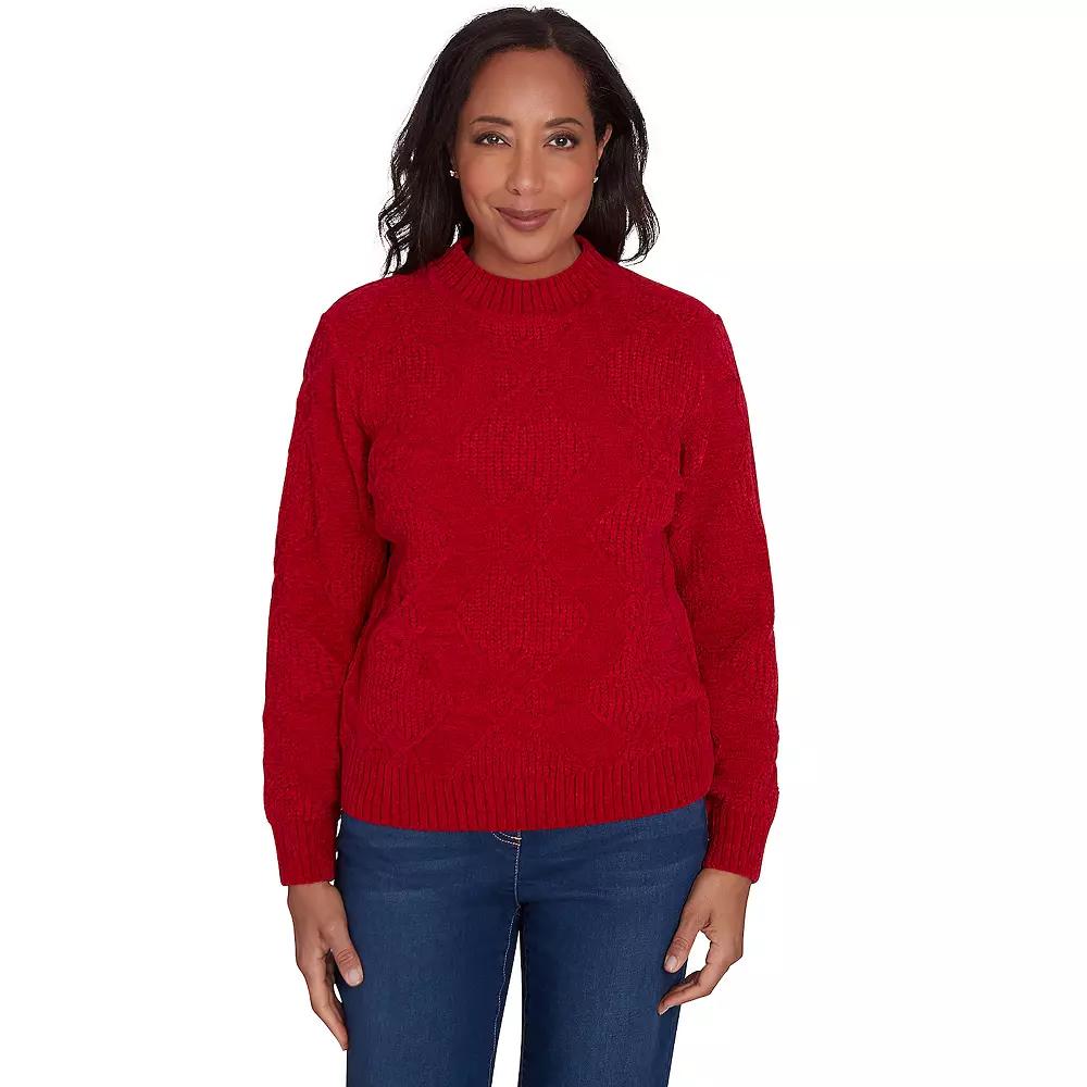 Women's Alfred Dunner Chenille Diamond Turtleneck Sweater, Size: XL Product Image