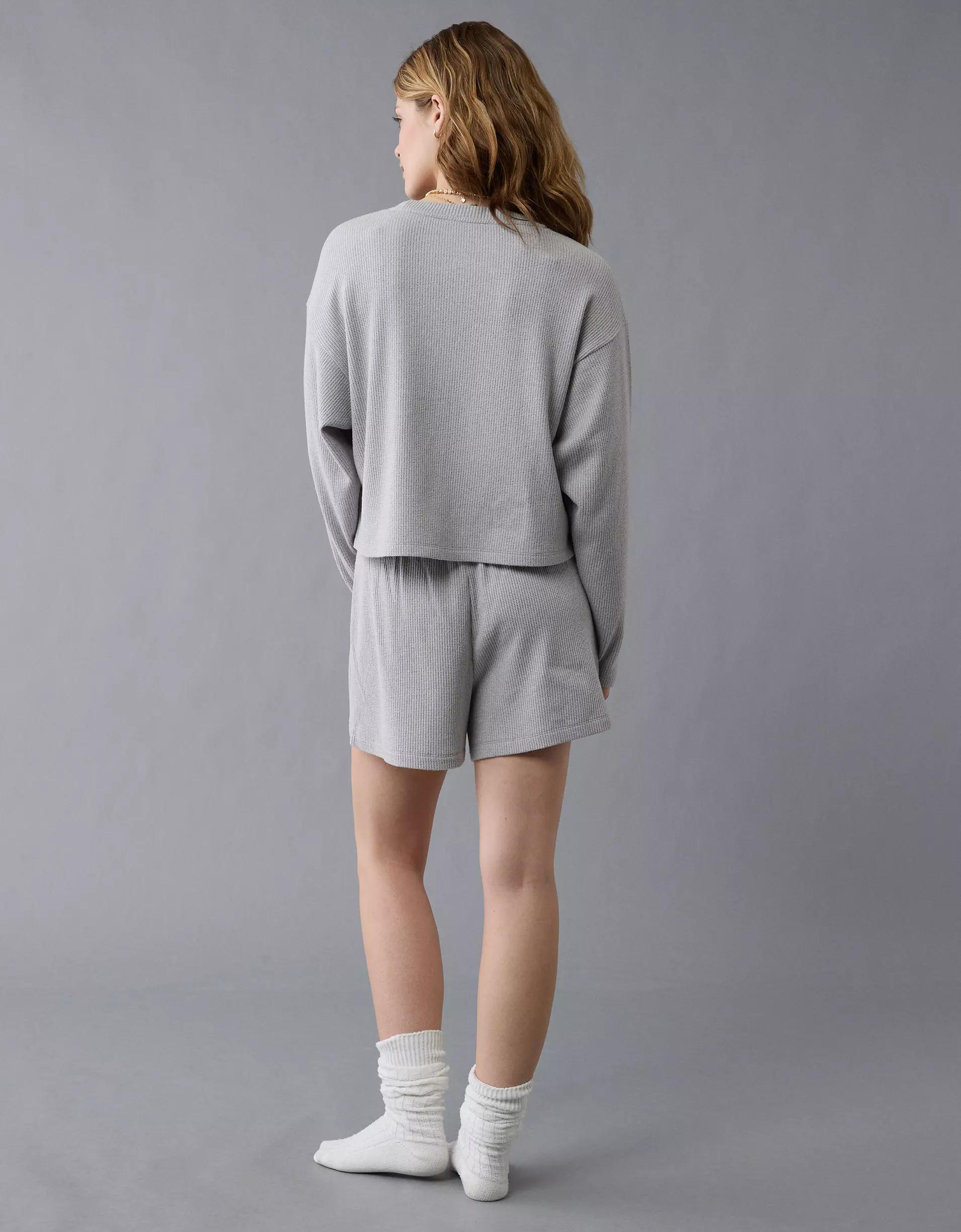 AE Luxe Plush Waffle Tee + Short Lounge Set Product Image