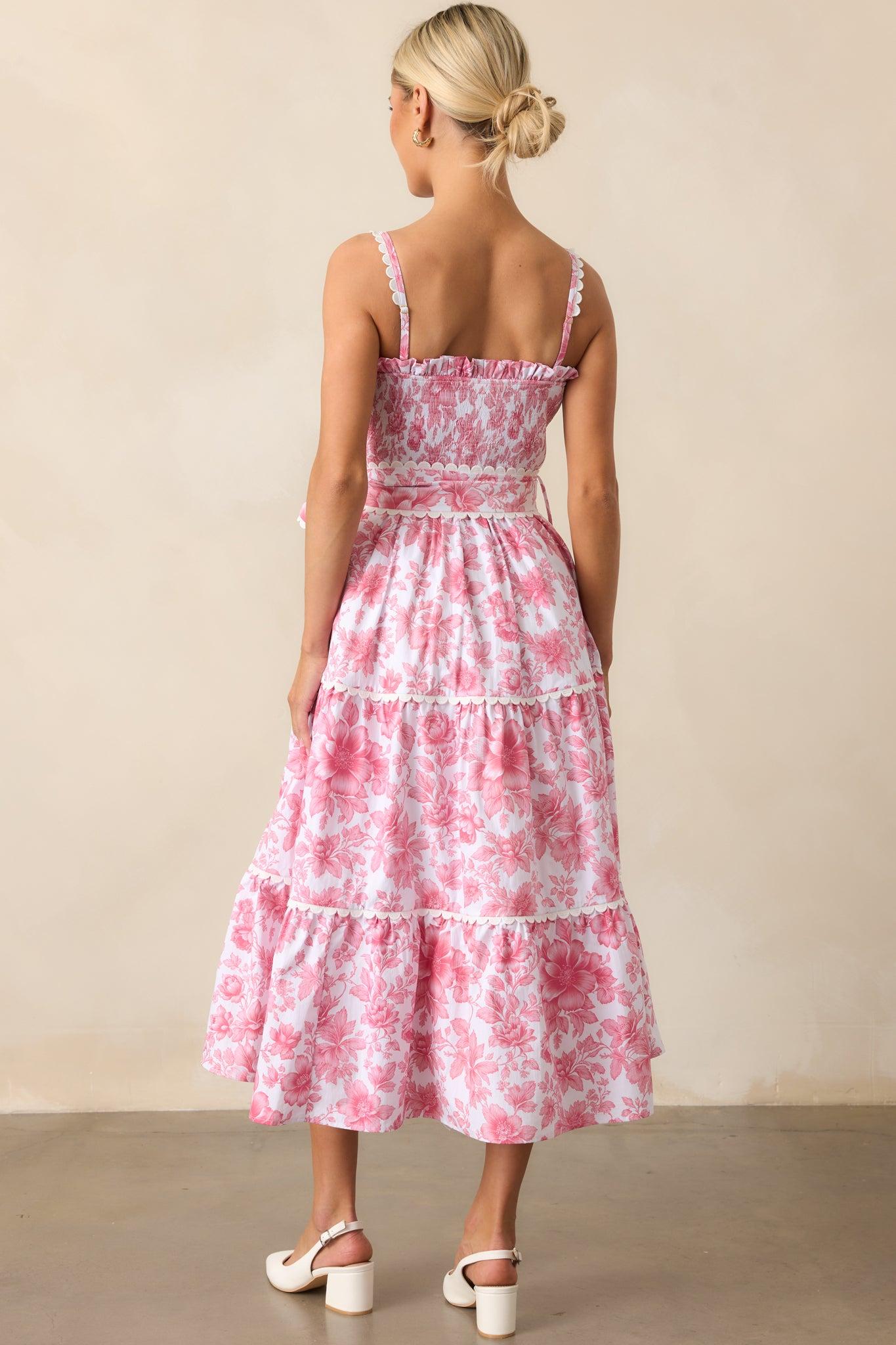 Darcy La France Dianthus Pink Floral Cotton Maxi Dress Product Image