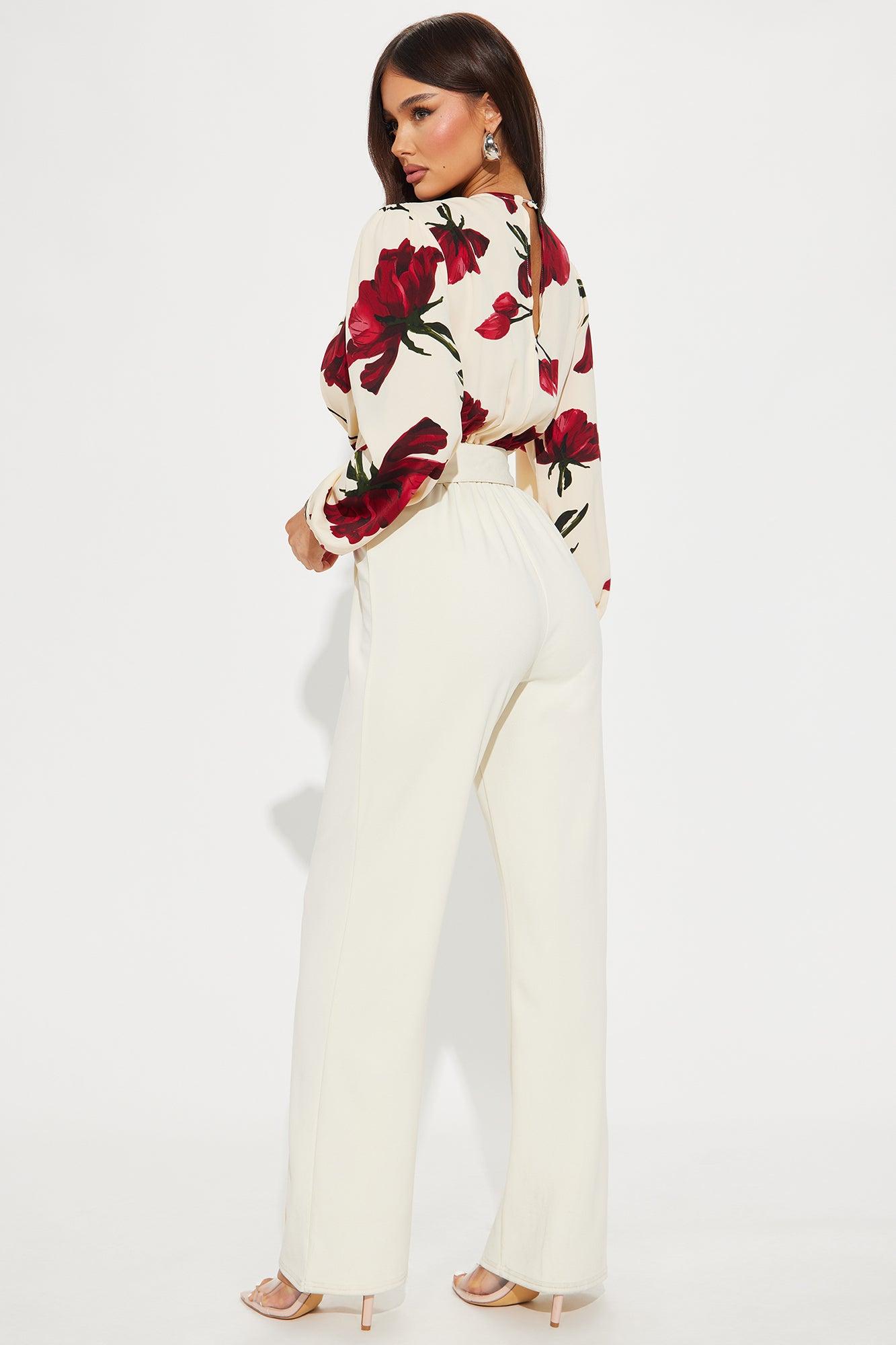 Wish You Well Jumpsuit - Cream/combo Product Image