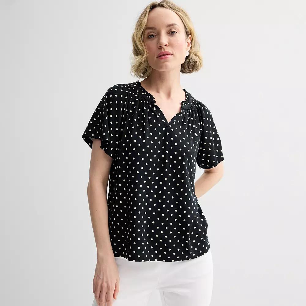 Women's Croft & Barrow® Smocked Raglan Top,  Product Image