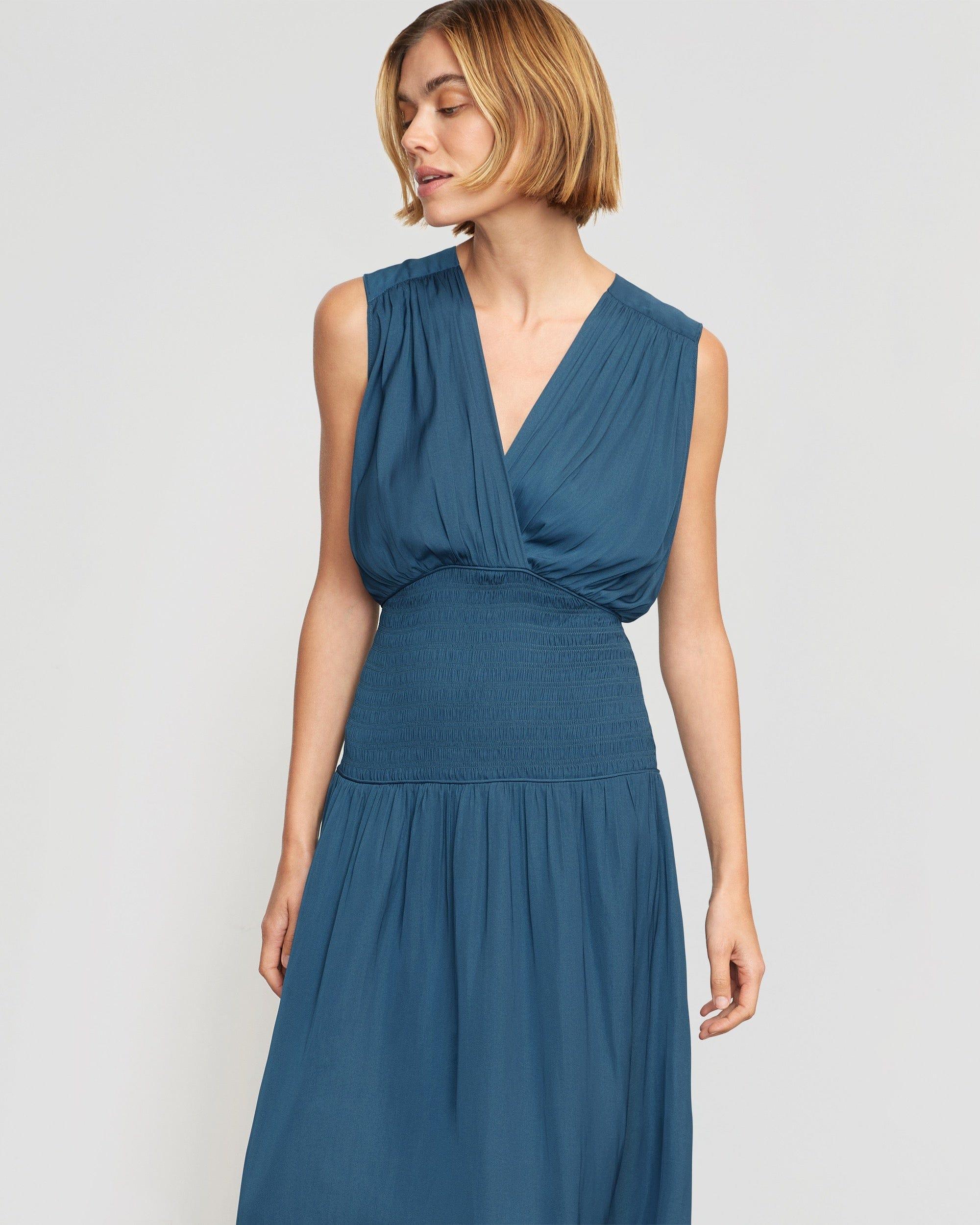 Lyla Smocked-Waist Plisse Dress Product Image