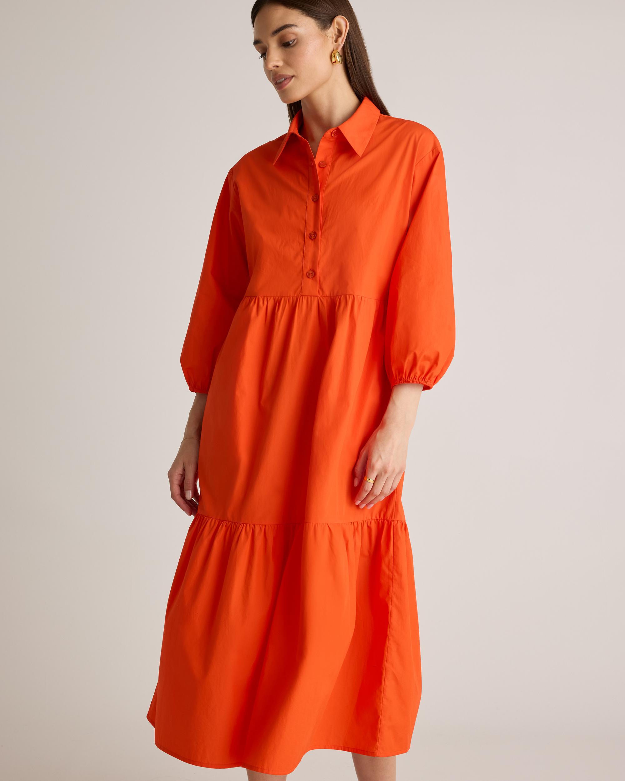 Quince | Women's Poplin Midi Tunic Dress Organic Cotton Product Image