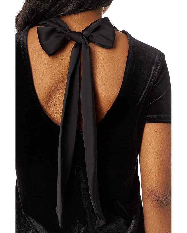 Long Sleeve Bow Neck Clip Dot Blouse Product Image