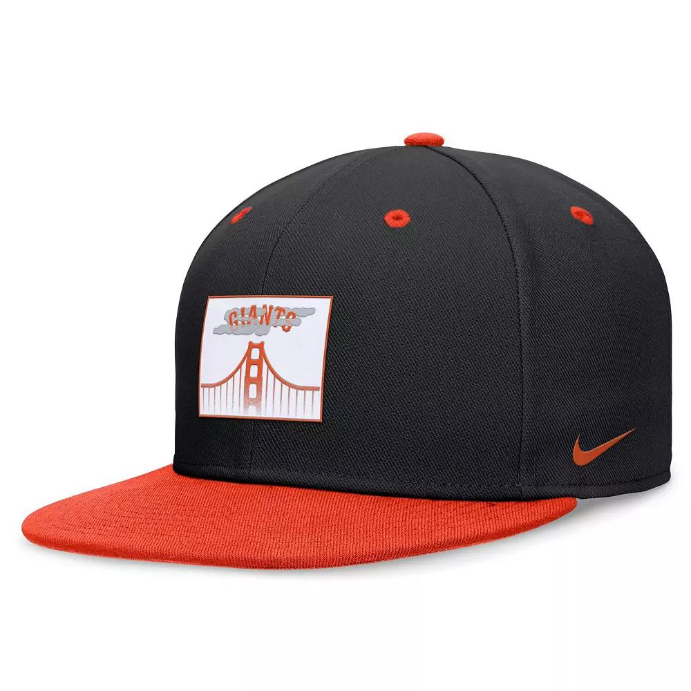 Men's Nike Black/Orange San Francisco Giants City Connect True Fitted Hat, Size: 7 3/4 Product Image