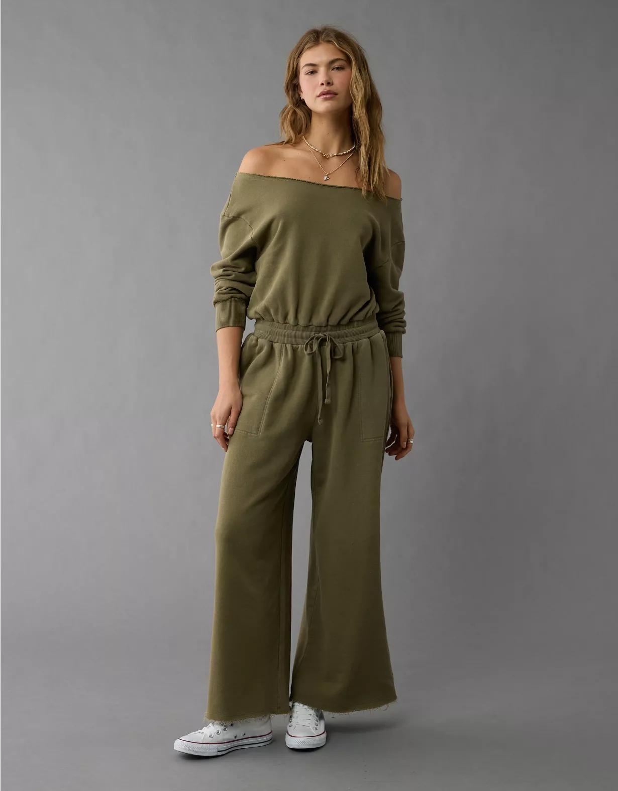 AE Off-The-Shoulder Lounge Jumpsuit Product Image