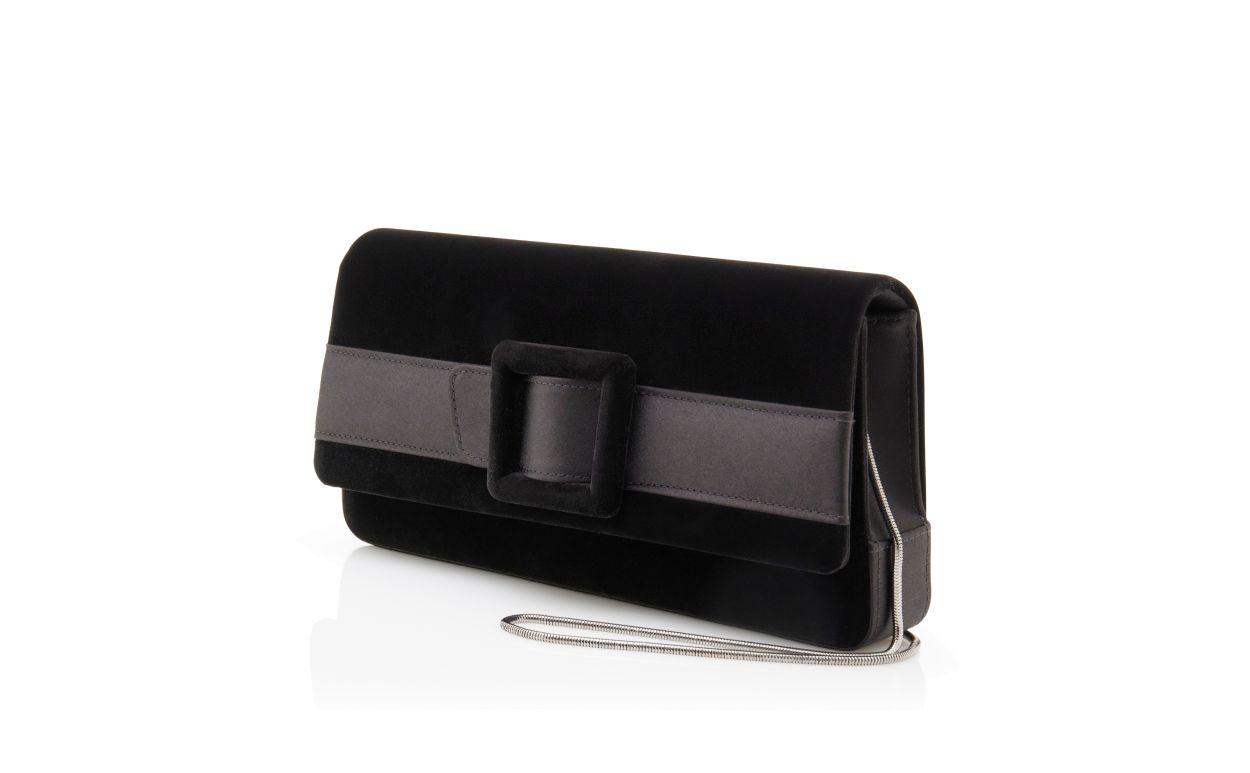 MAYGOT Black Velvet Buckle Clutch Product Image