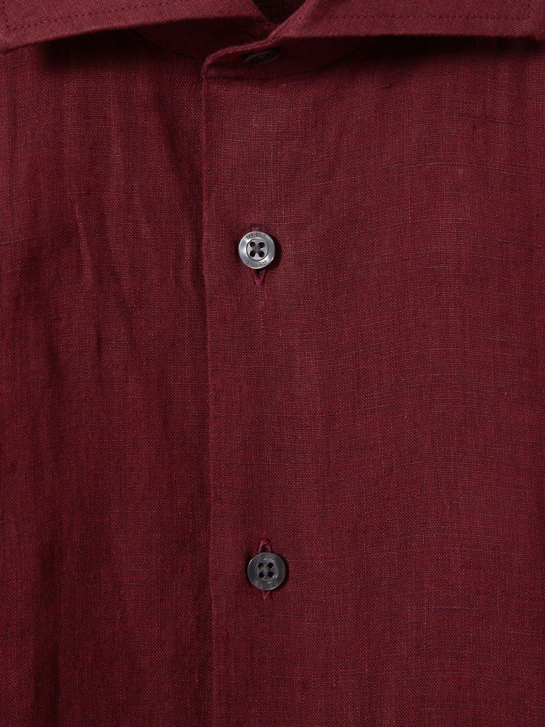 Linen Button-Through Shirt in Pecan Brown Product Image