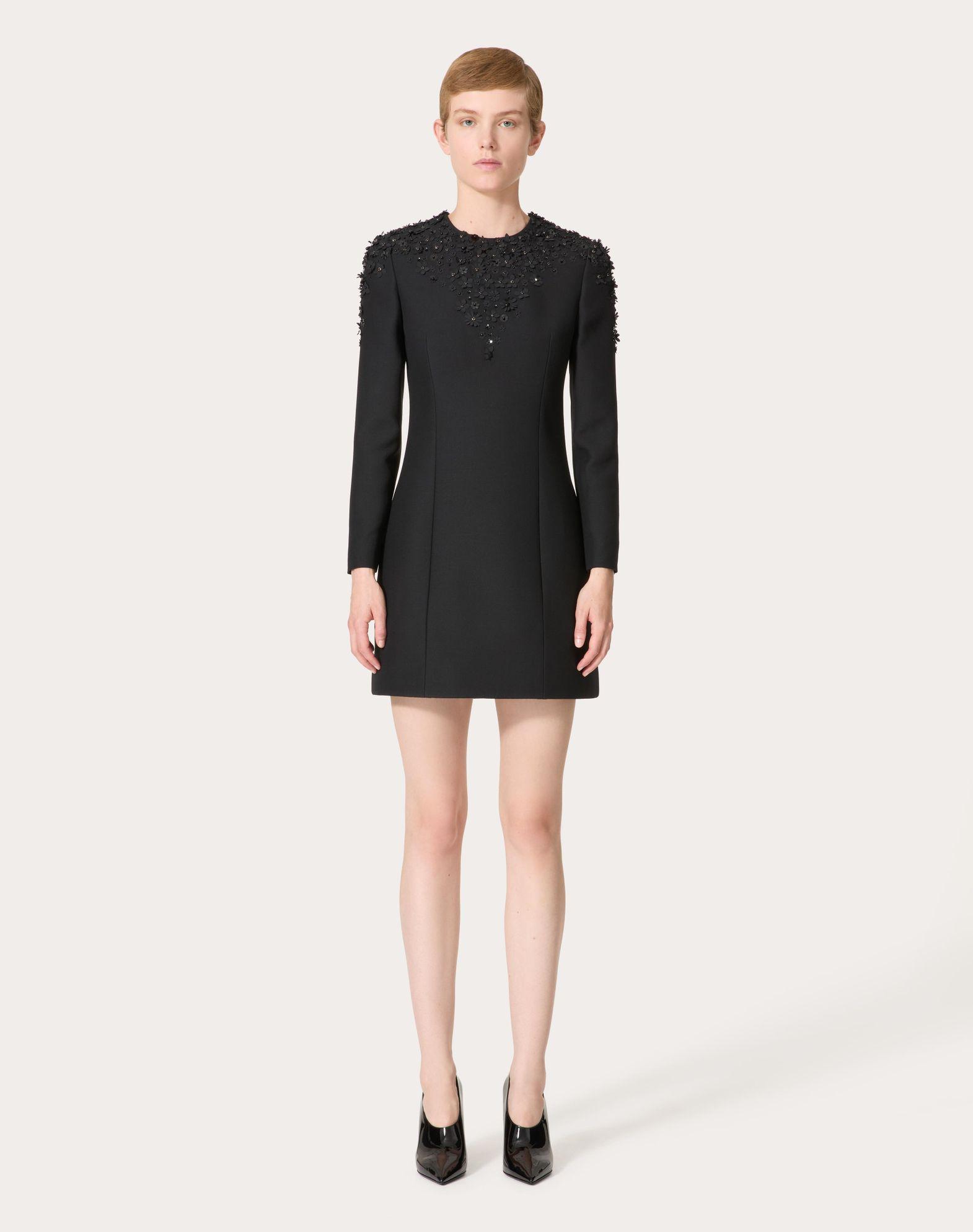 Embroidered Crepe Couture Short Dress Product Image