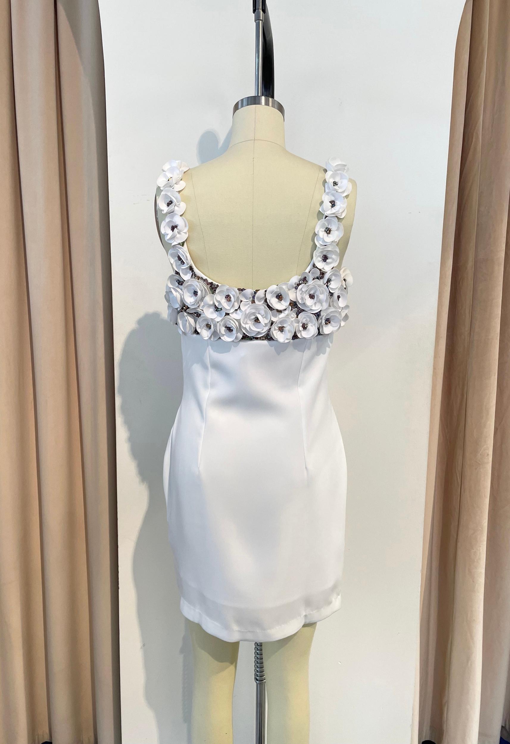 Floral White Mini Dress Product Image