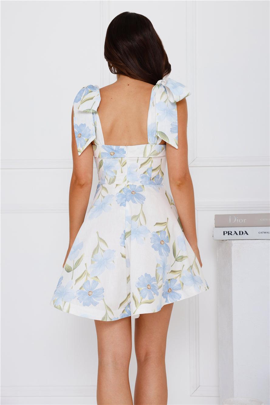 Floral Horizon Mini Dress Blue Product Image