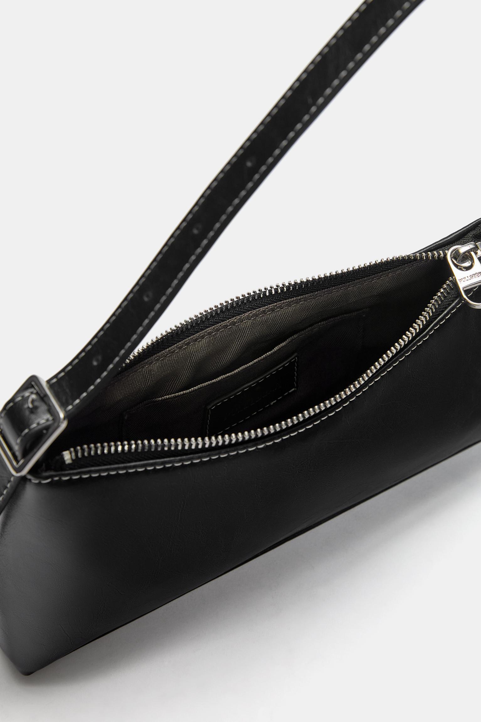 Long shoulder bag with topstitching Product Image