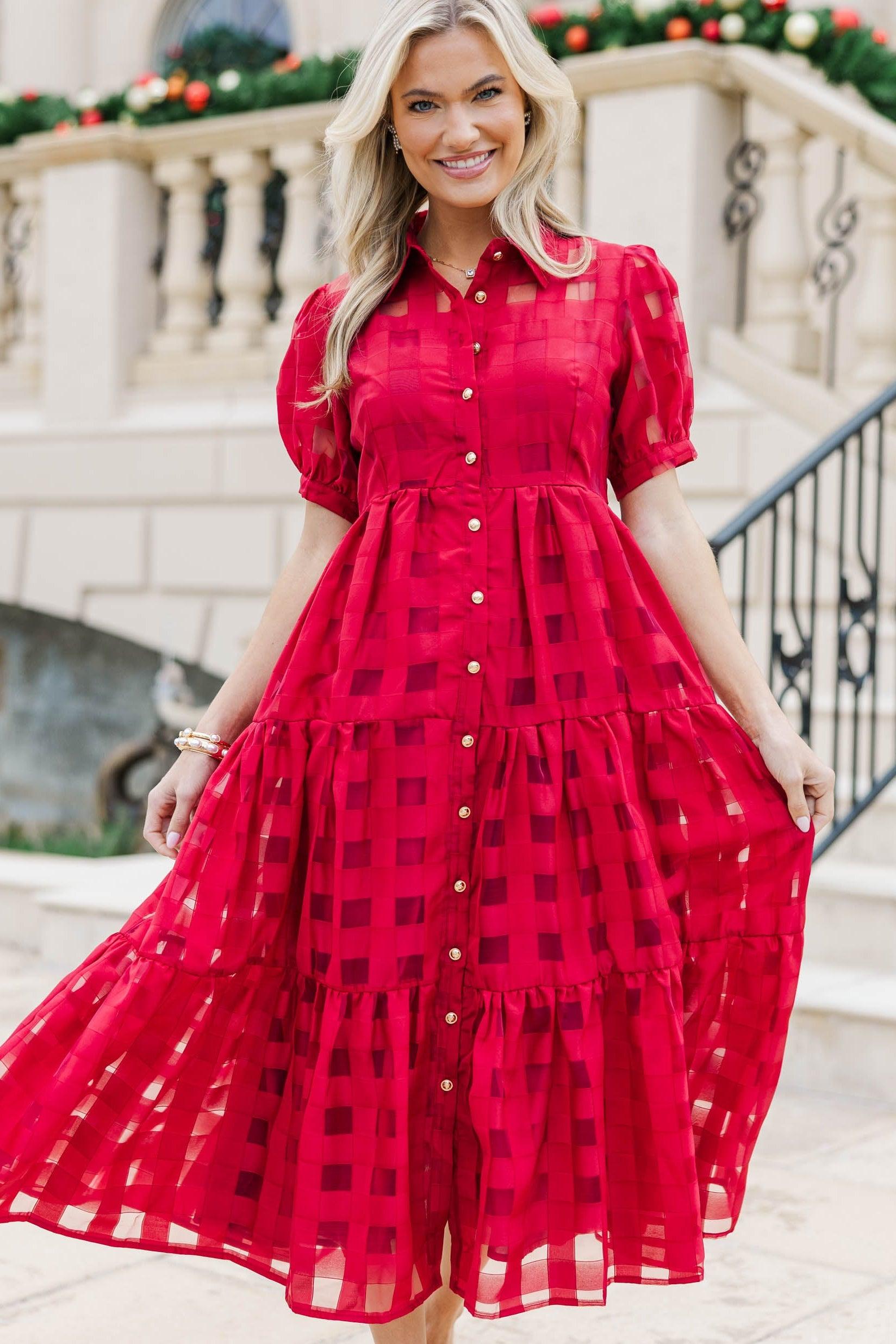 So Worth It Organza Button Down Midi Dress Female Product Image