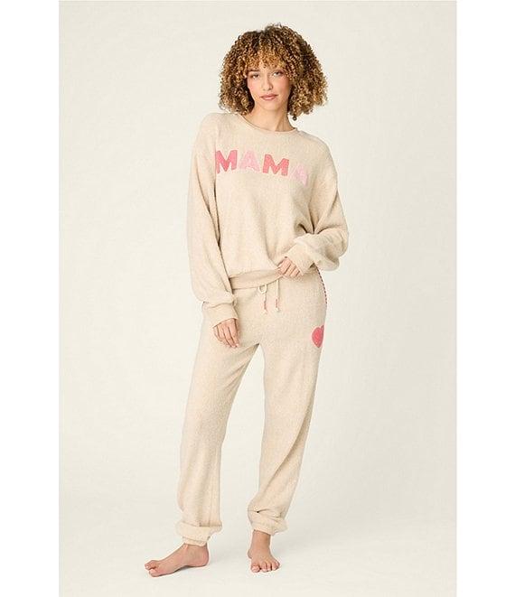 PJ Salvage Brushed Fleece Chenille Heart Detail Coordinating Joggers Product Image