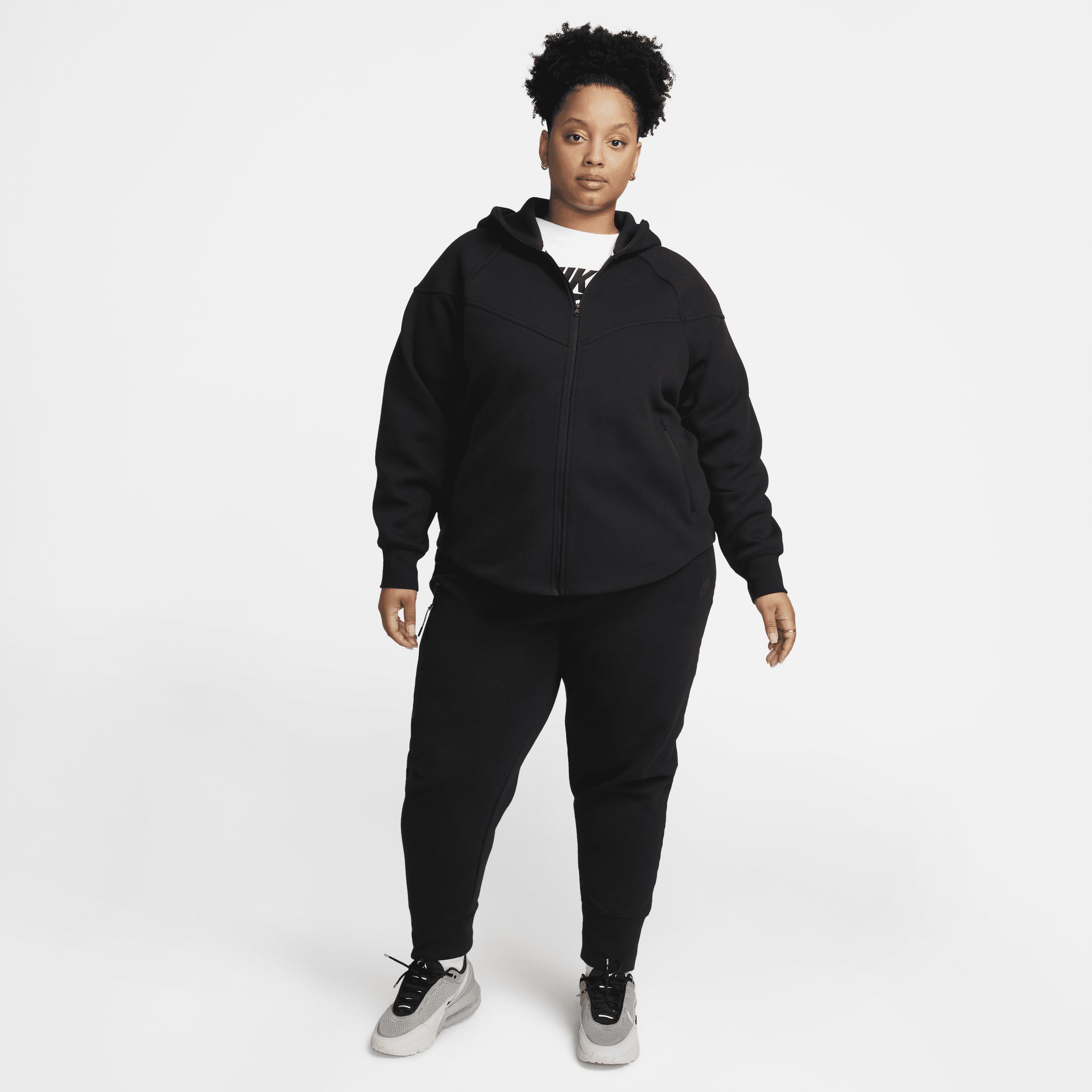 Womens Nike Sportswear Tech Fleece Windrunner Full-Zip Hoodie (Plus Size) | FB8340-010 Product Image