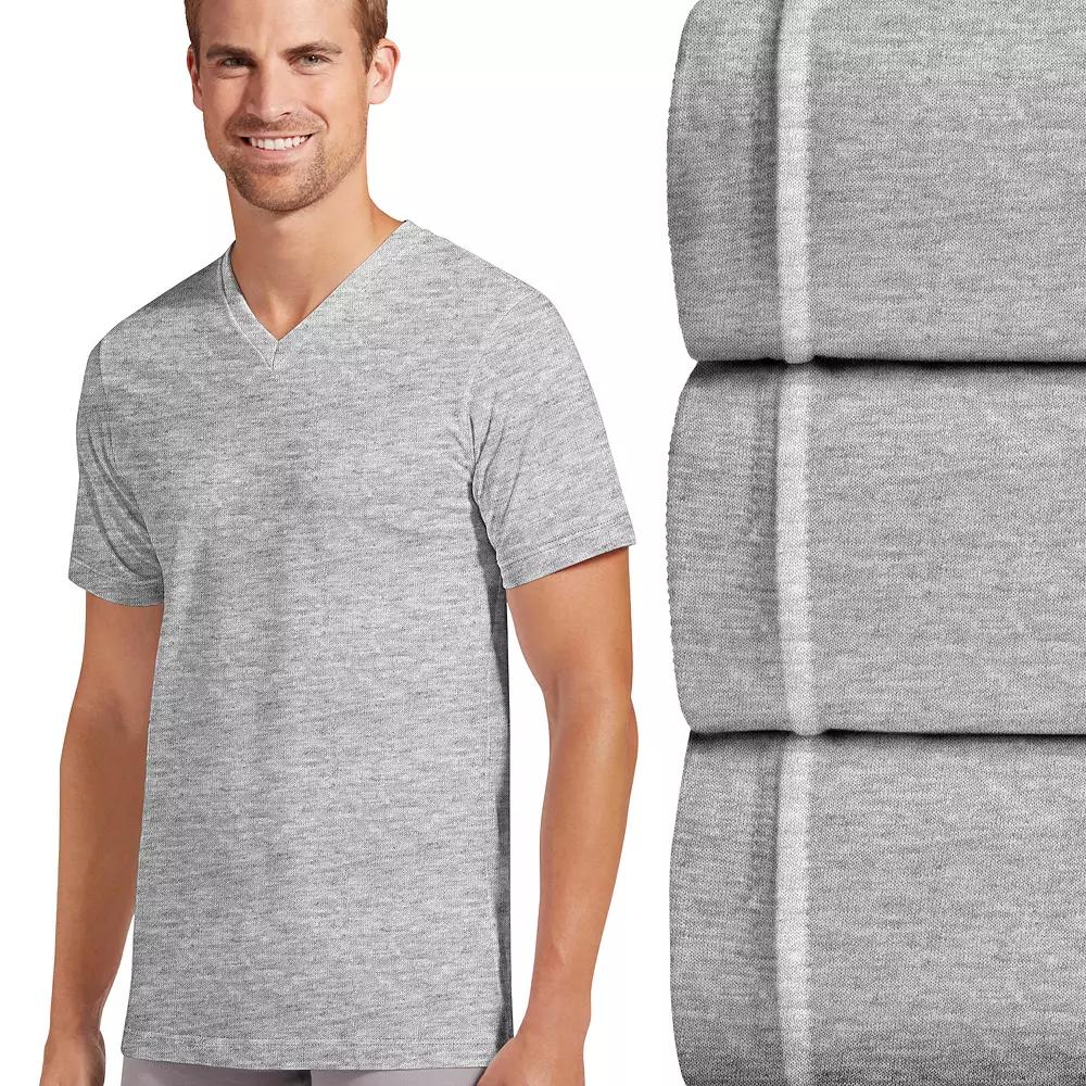 Mens Jockey Classic 3-pack V-Neck Tees Gray Grey Product Image