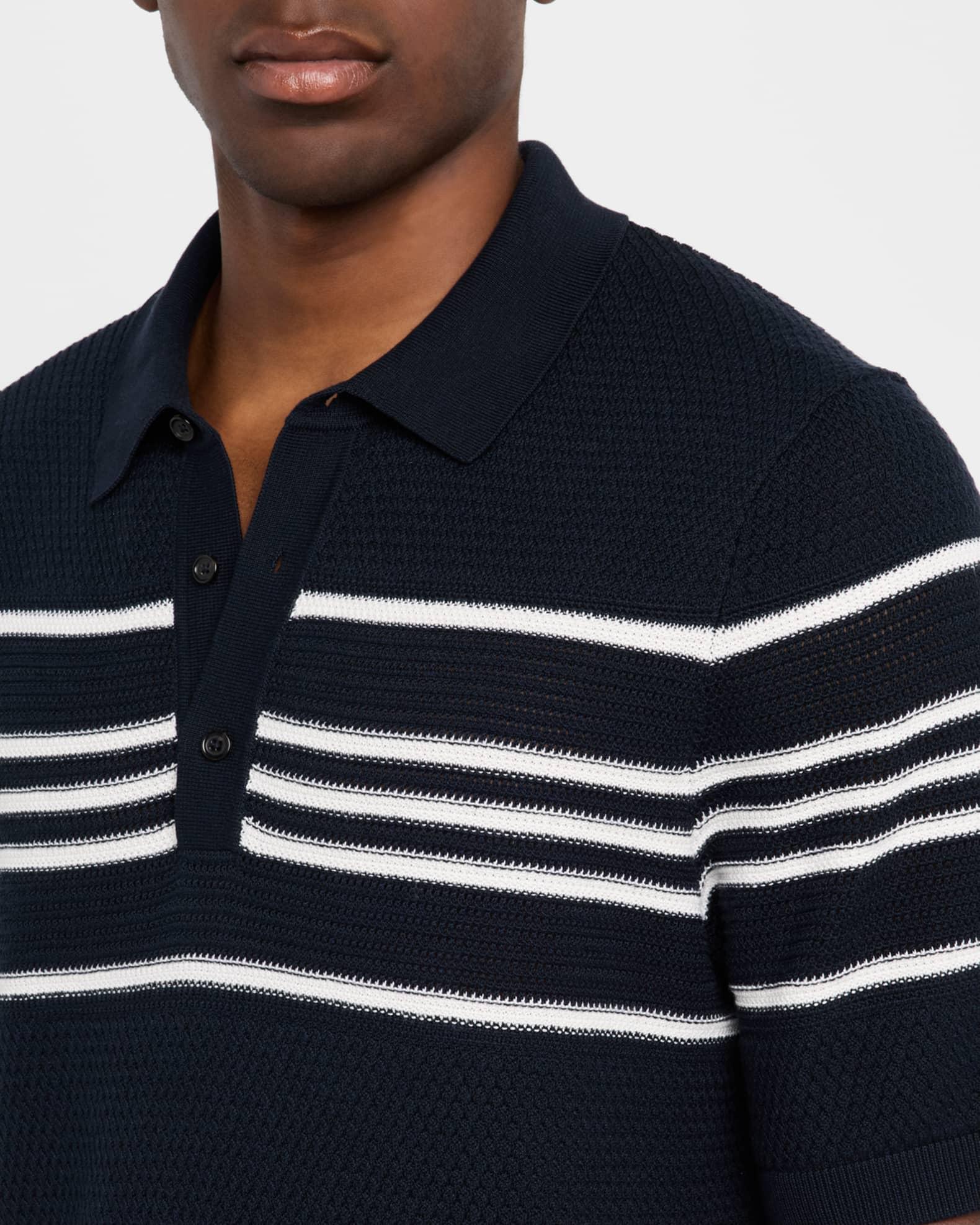 Men's Jiuseppe Silk and Cotton Short-Sleeve Polo Sweater Product Image
