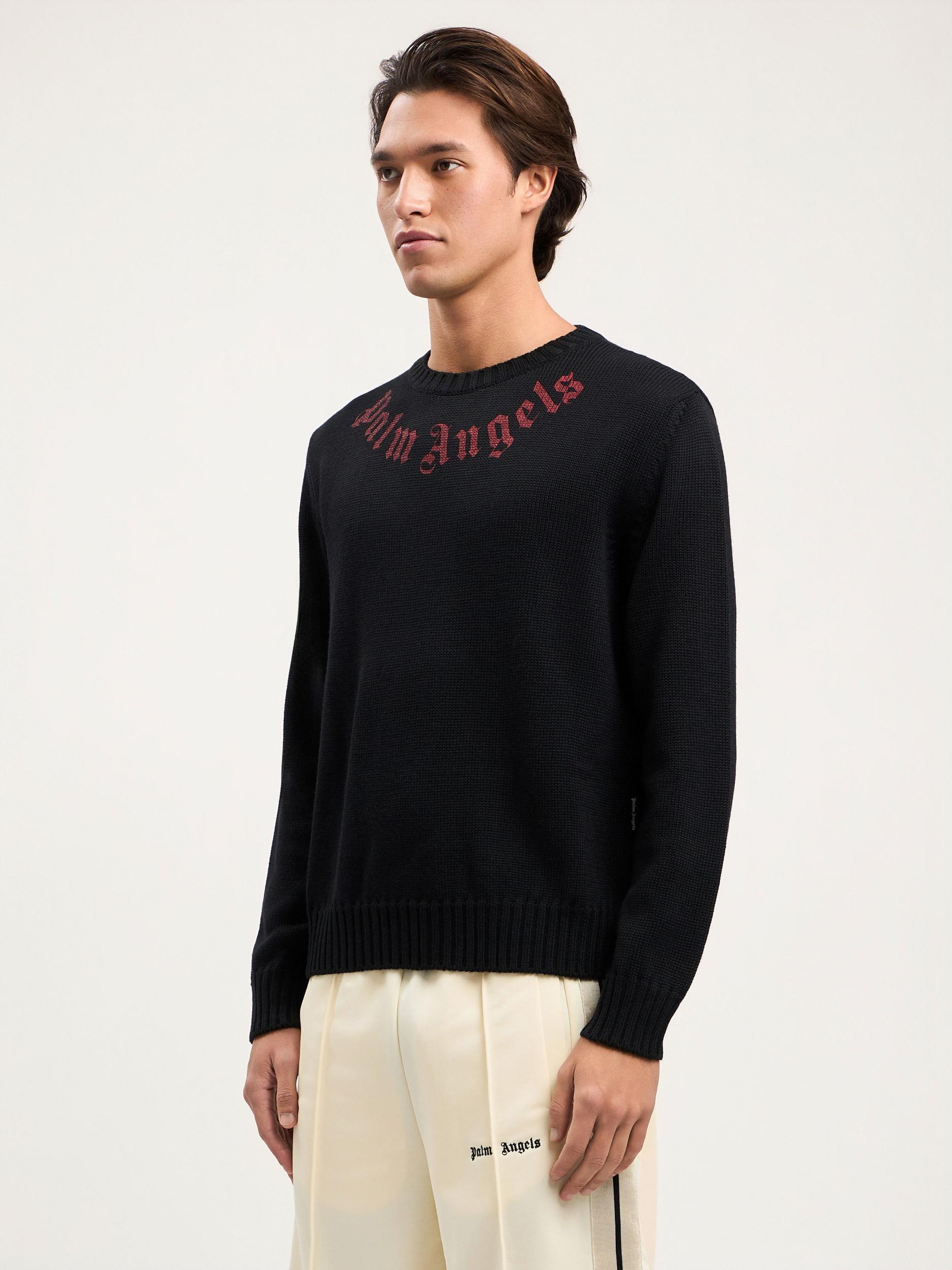 Curved Logo Knit Sweater Product Image