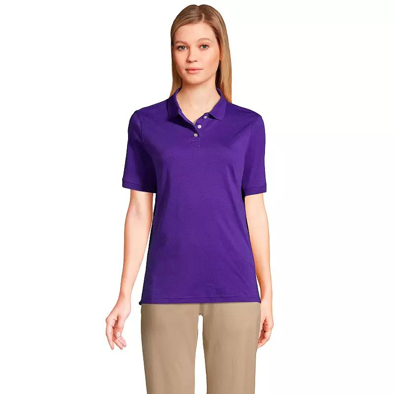Women's Lands' End School Uniform Classic Short Sleeve Interlock Polo Top,  Product Image