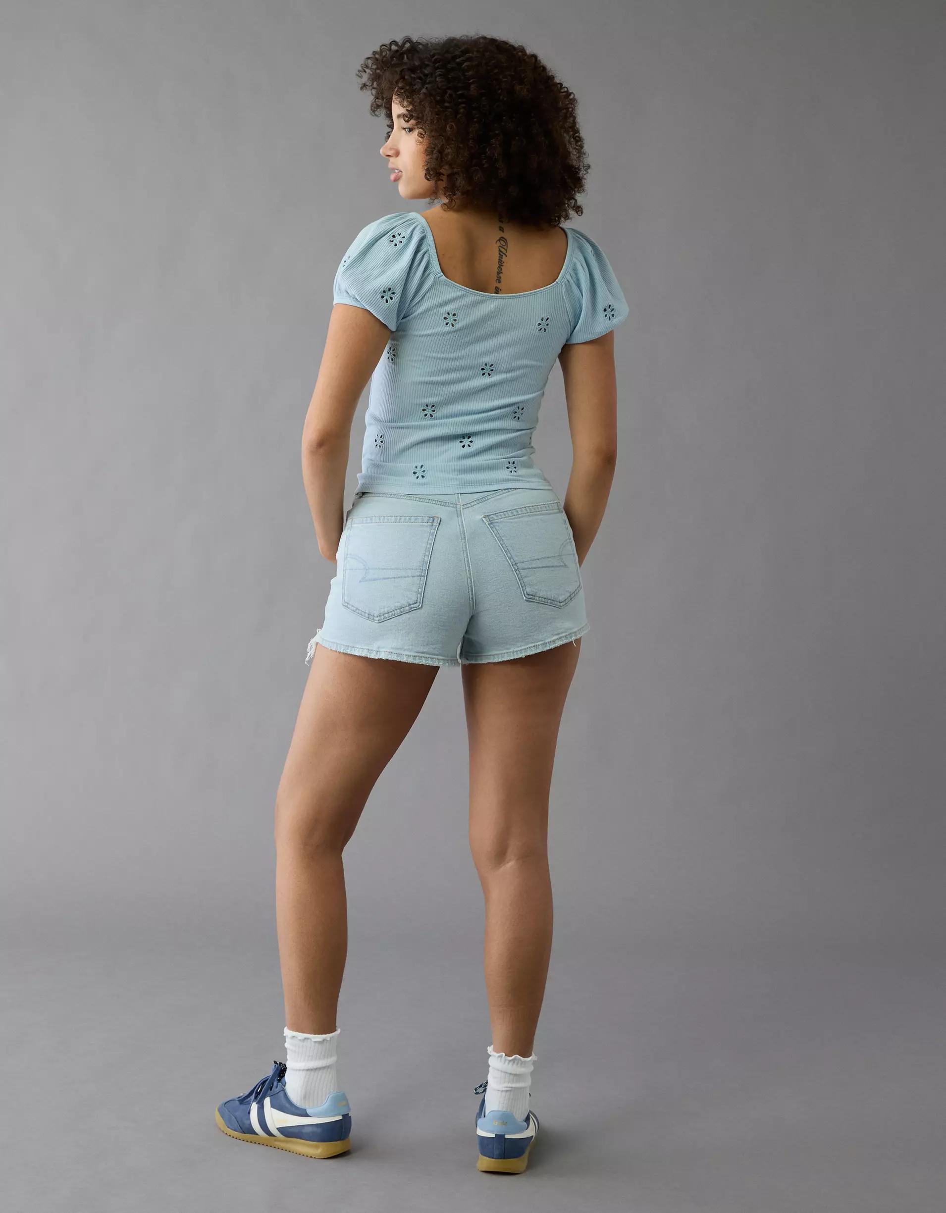 AE Puff Sleeve Embroidered Shirt Product Image