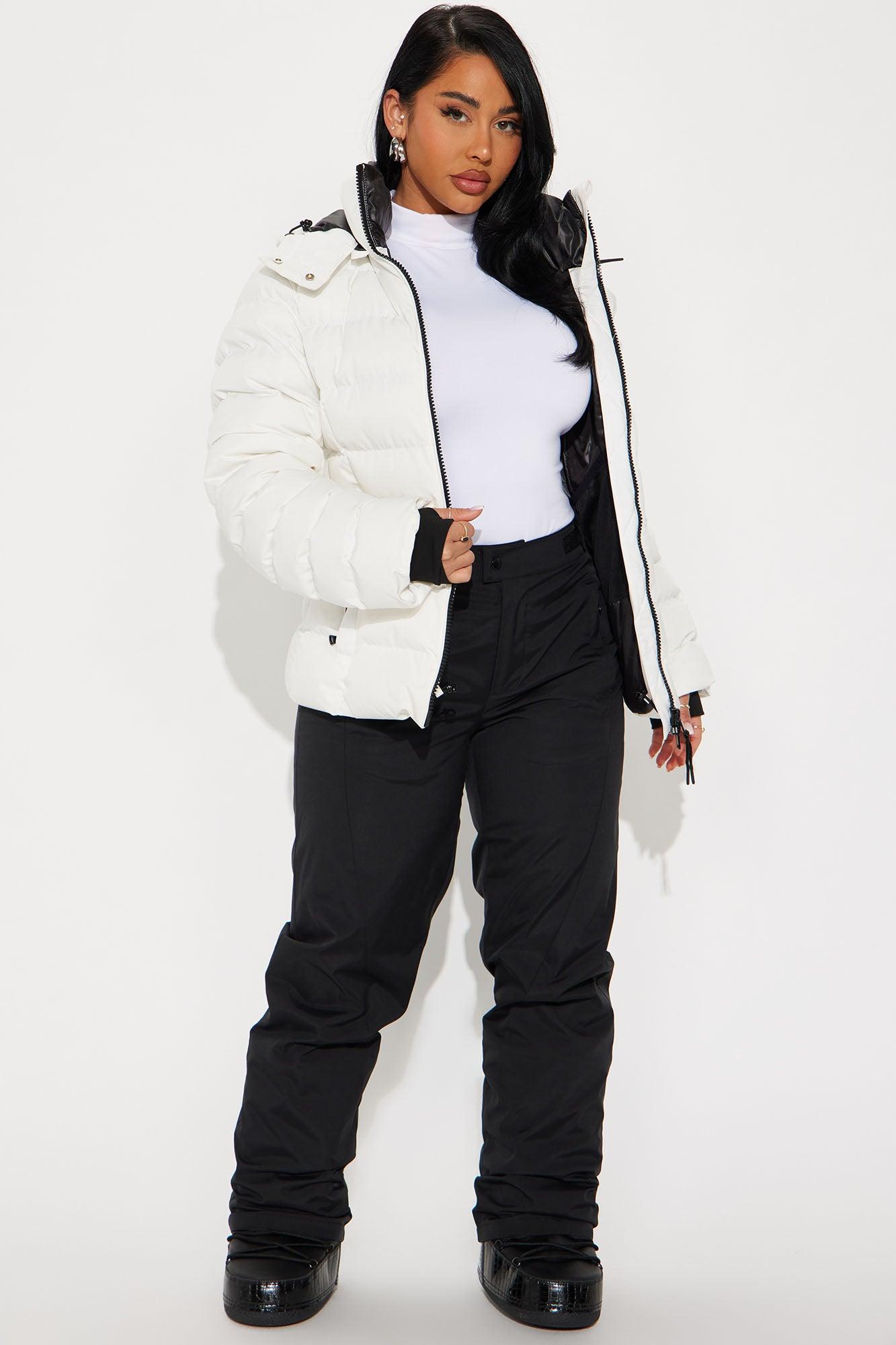 Grab My Skis Puffer Jacket - White Product Image