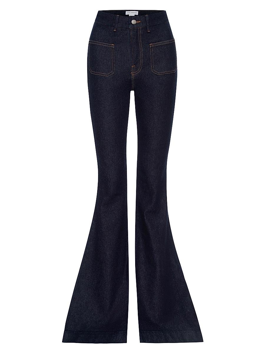 Womens Good Waist High-Rise Stretch Super Flare Jeans Product Image